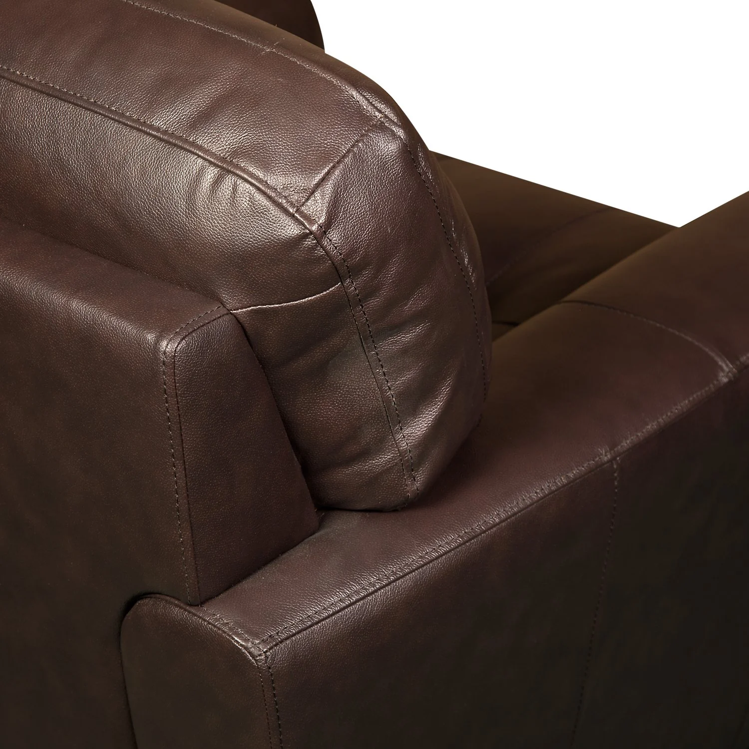 Cousteau Genuine Leather Loveseat - Brown - Image 6