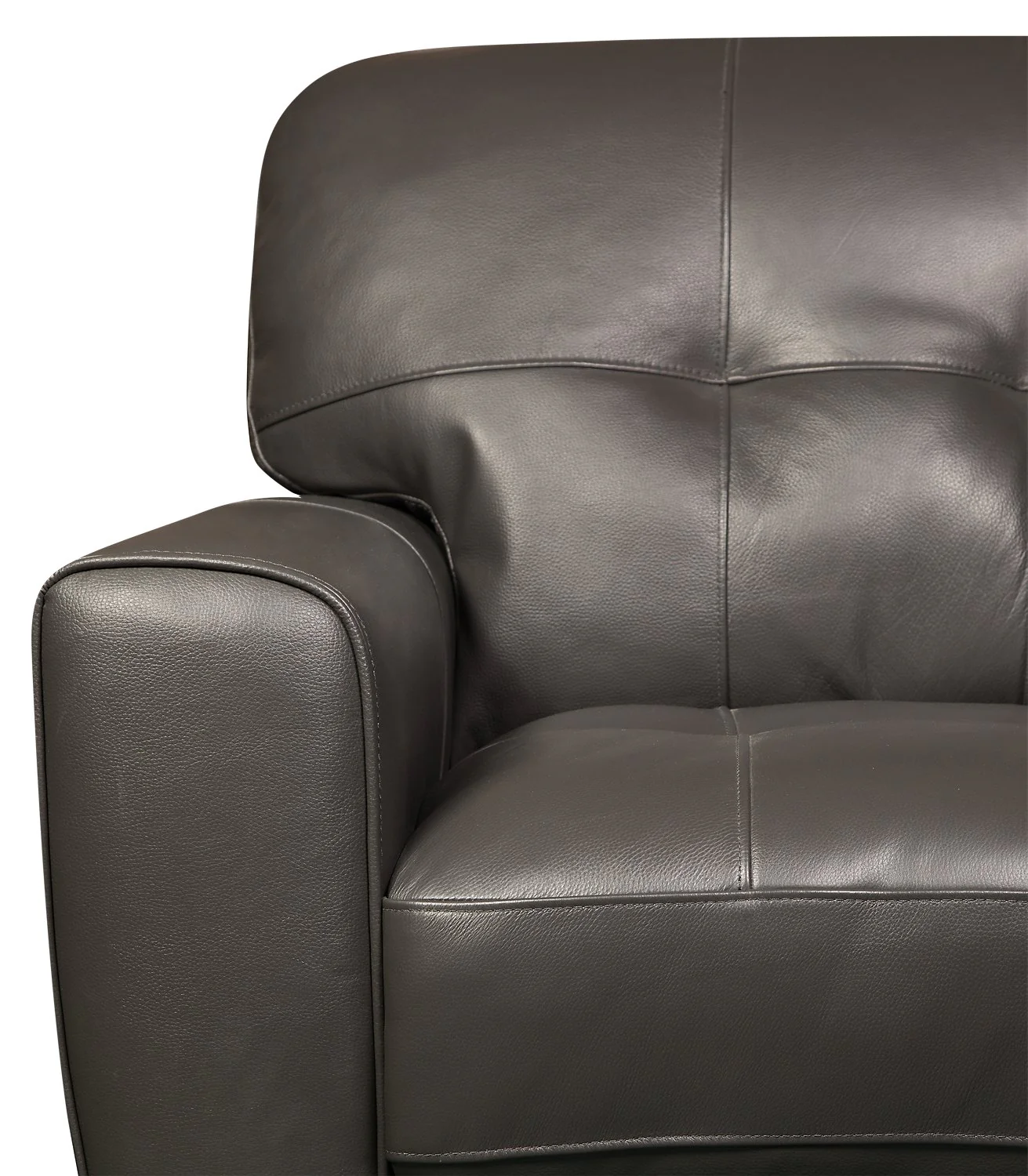 Cousteau Genuine Leather Sofa - Grey - Image 3