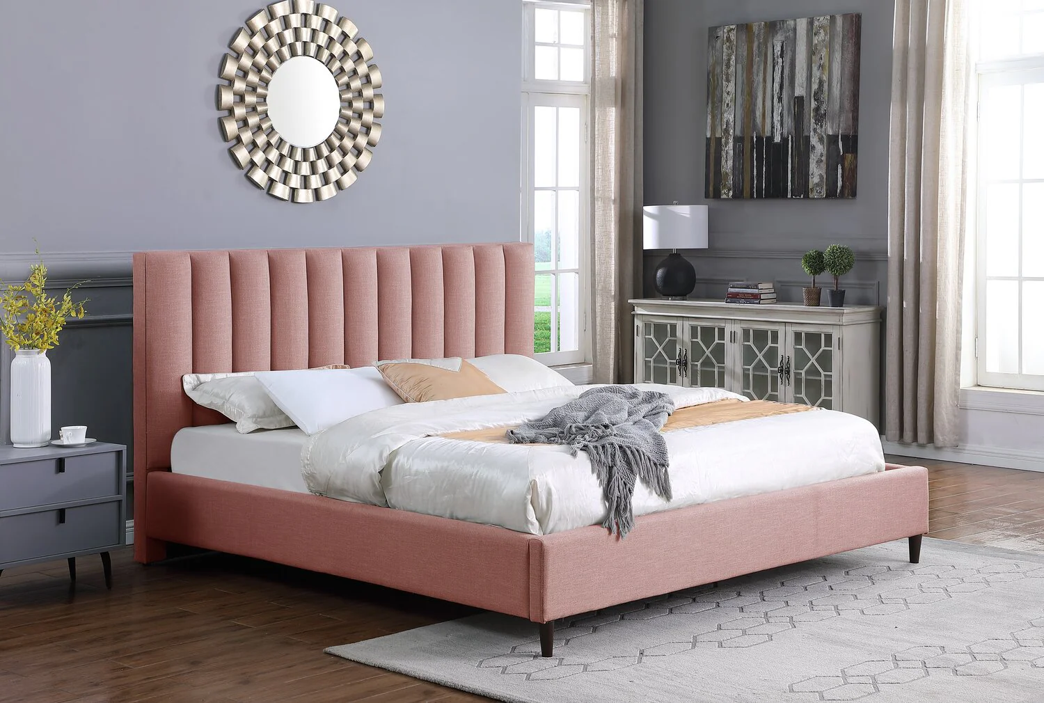 Cresbard King Platform Bed - Pink - Image 3