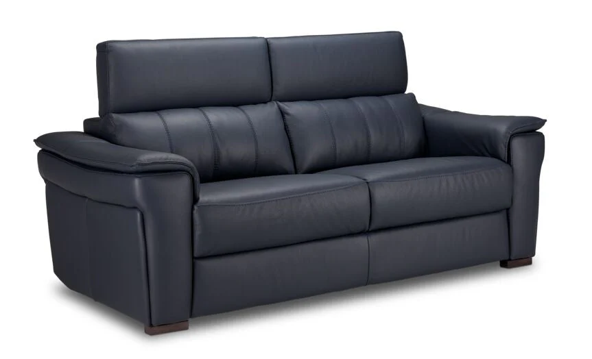 Croft Leather Sofa - Blue - Image 2