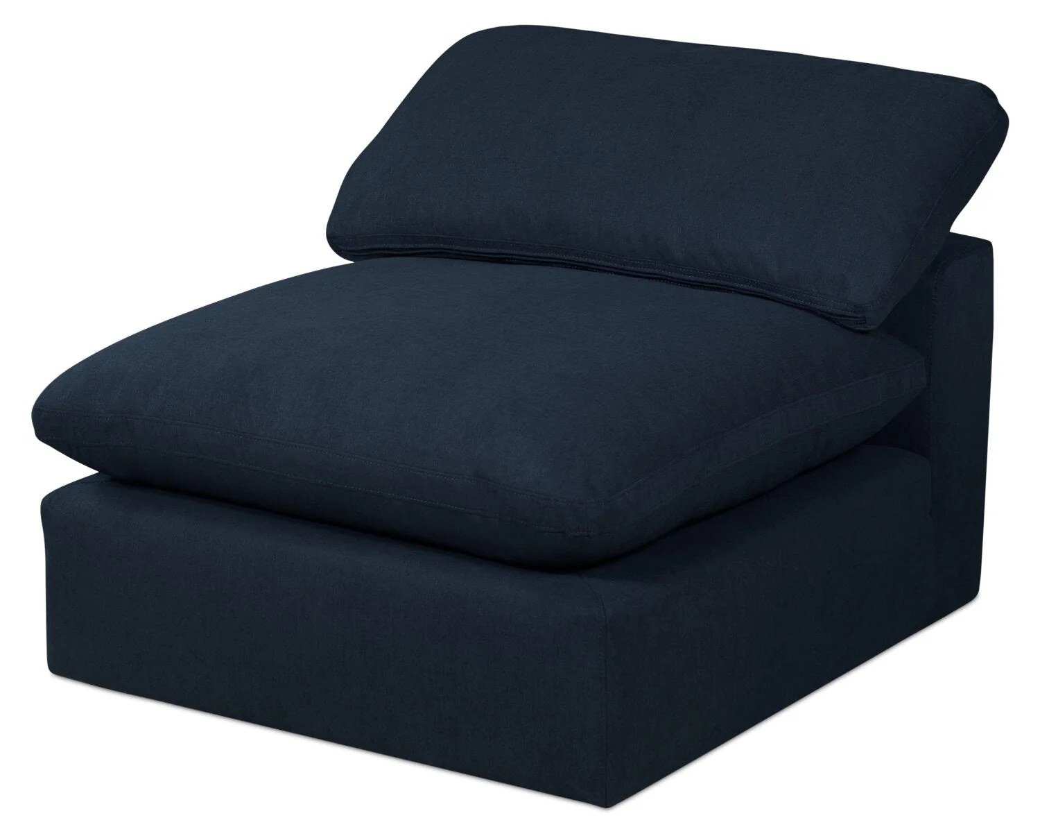 Dalyn 4-Piece Linen-Look Fabric Modular Sectional - Navy - Image 4