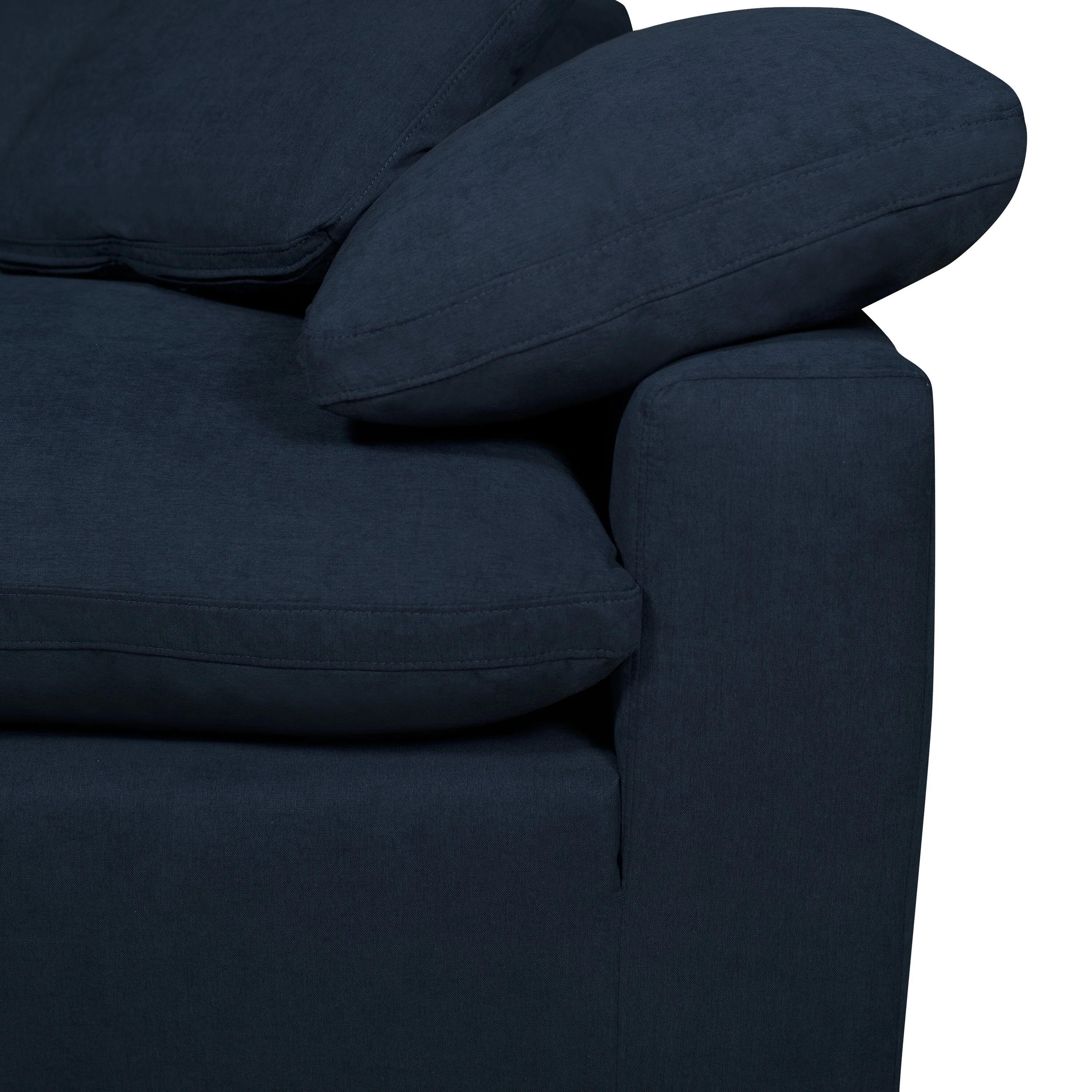 Dalyn 4-Piece Linen-Look Fabric Modular Sectional - Navy - Image 7
