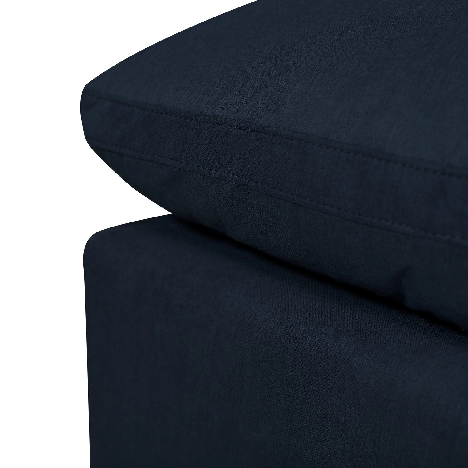 Dalyn 4-Piece Linen-Look Fabric Modular Sectional with Ottoman - Navy - Image 6