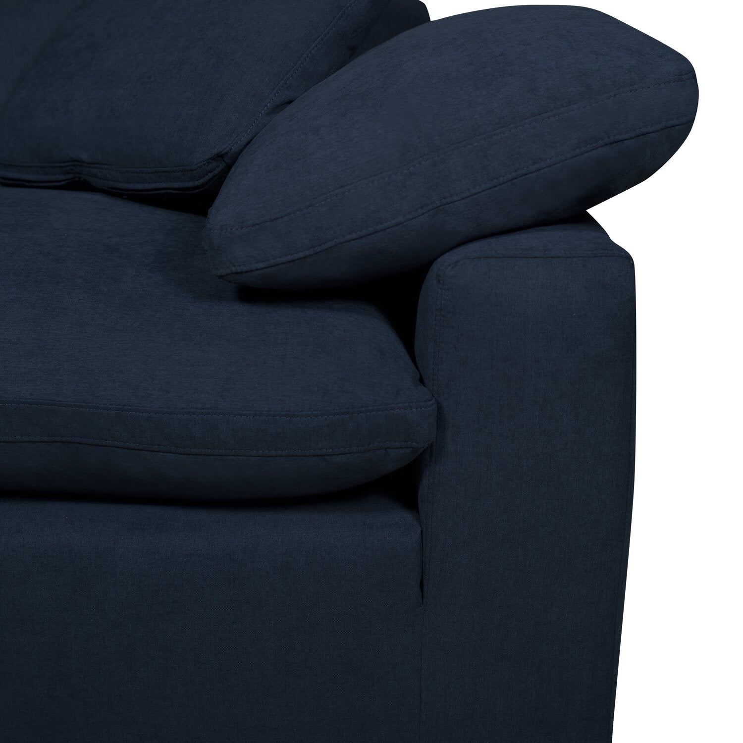 Dalyn 5-Piece Linen-Look Fabric Modular Sectional - Navy - Image 5