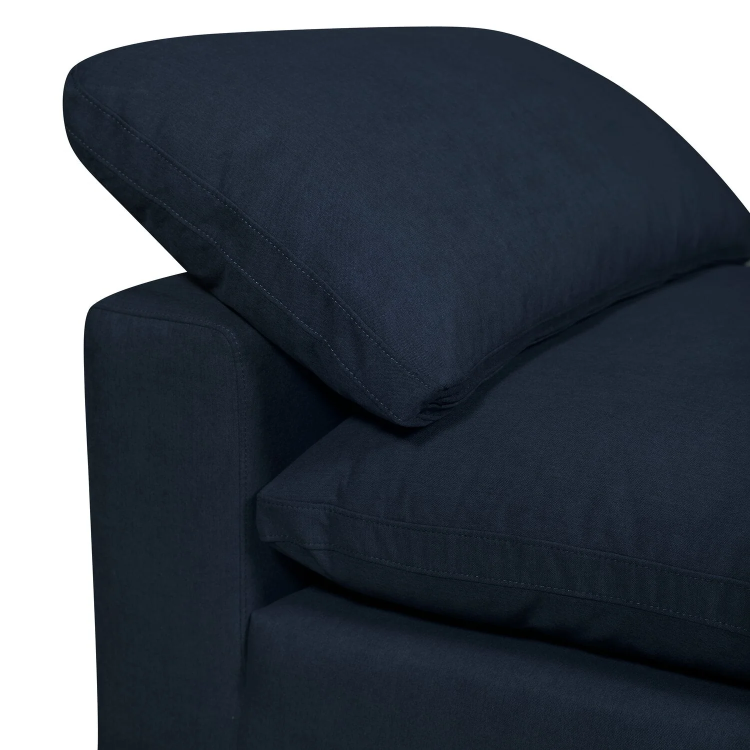 Dalyn 6-Piece Linen-Look Fabric Modular Sectional with 2 Ottomans - Navy - Image 7