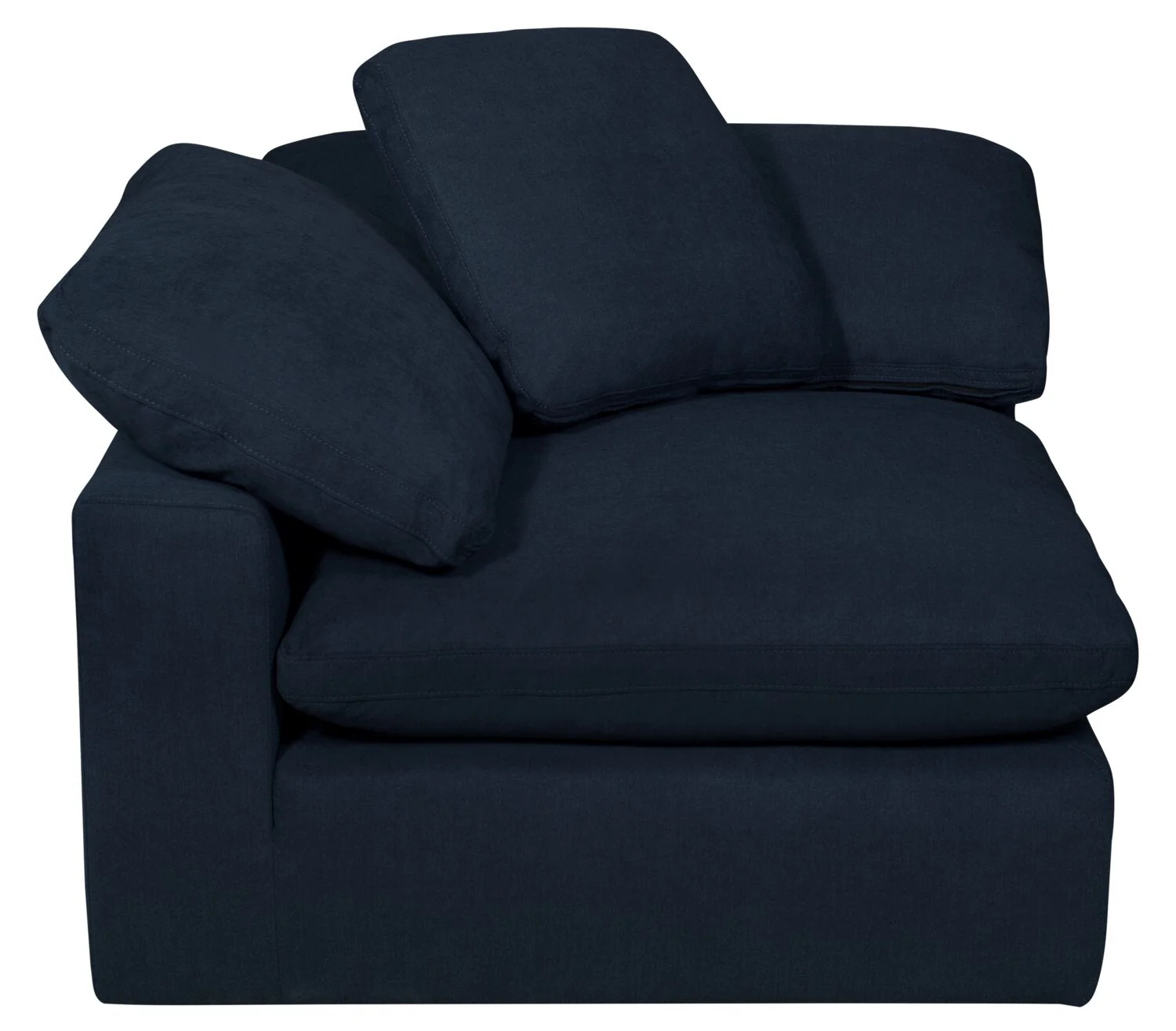 Dalyn Linen-Look Fabric Modular Armless Chair - Navy - Image 2