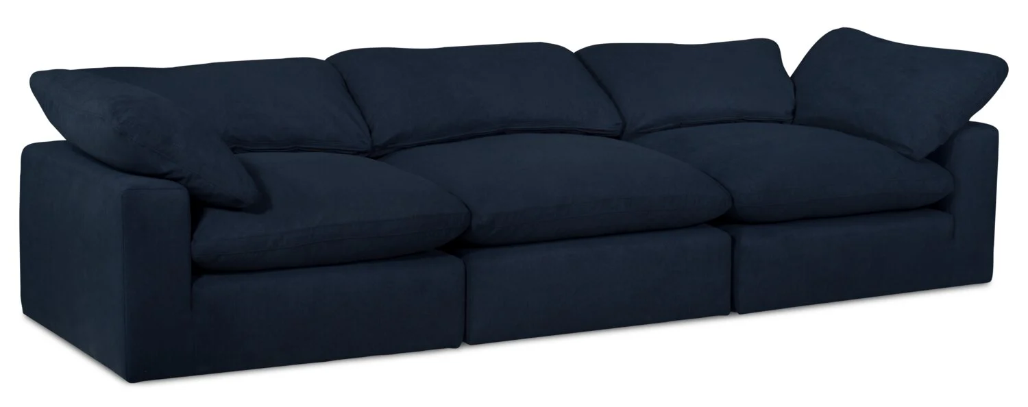 Dalyn Linen-Look Fabric Modular Sofa - Navy - Image 2