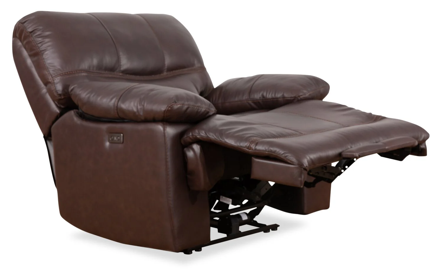 Darlington Genuine Leather Power Recliner - Brown - Image 3
