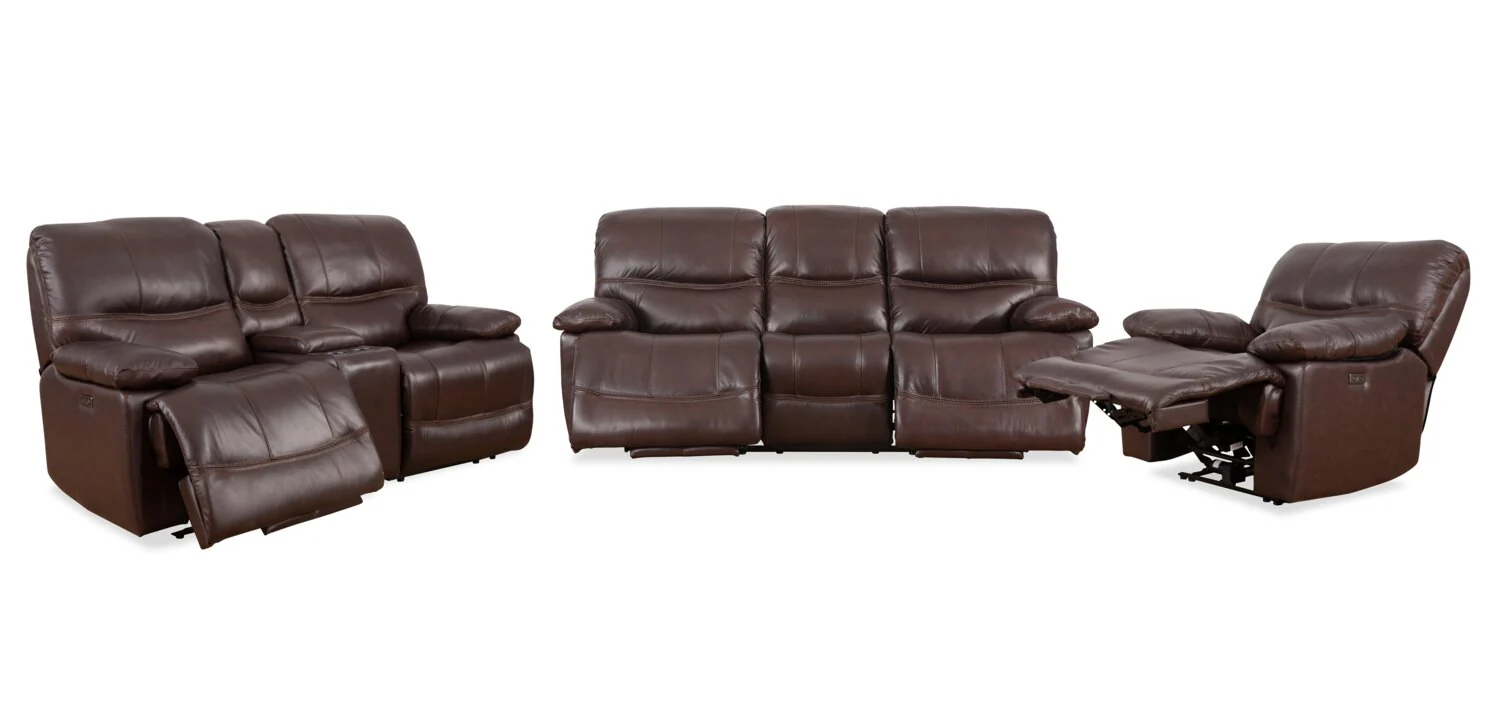 Darlington Genuine Leather Power Recliner - Brown - Image 8