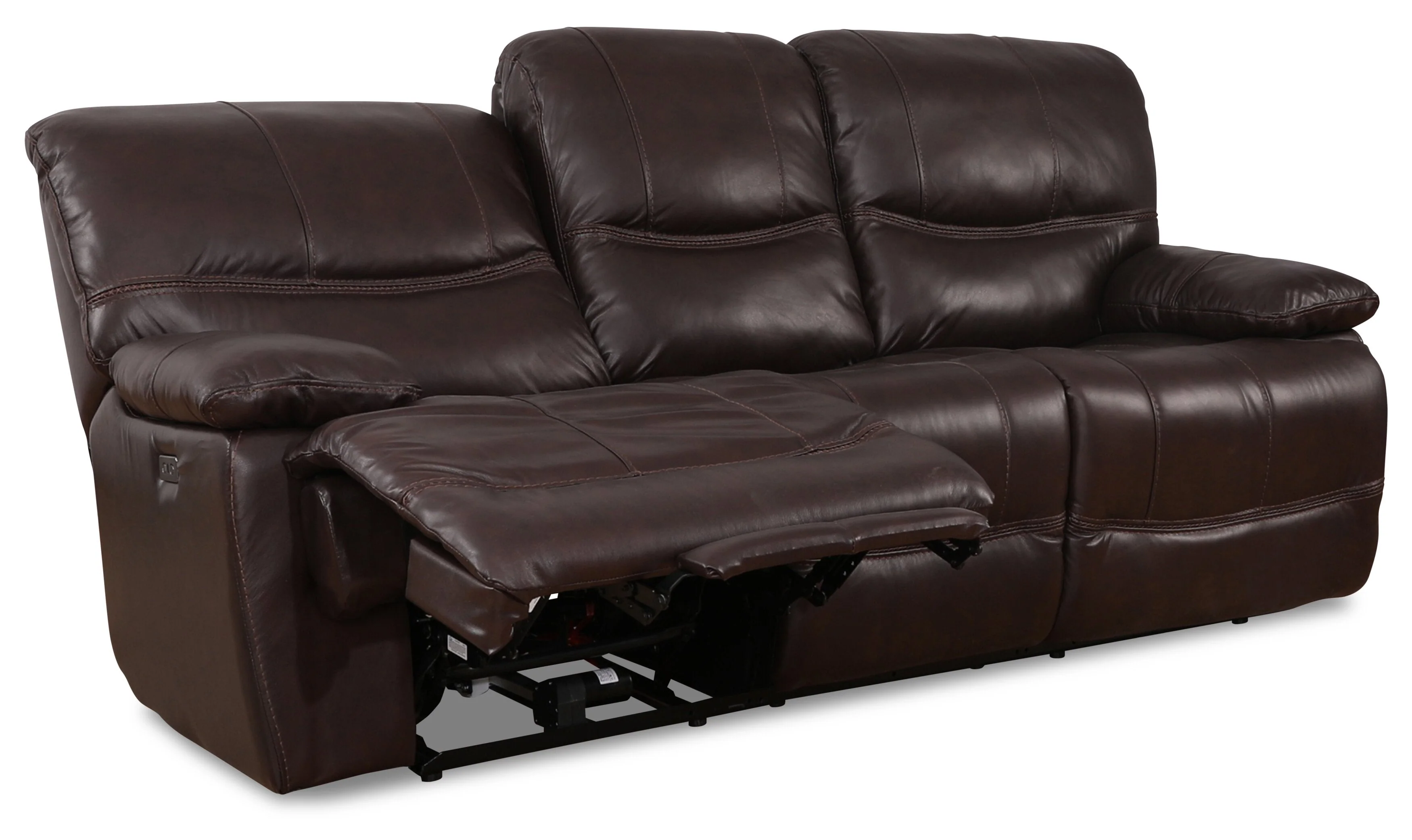 Darlington Genuine Leather Power Reclining Sofa - Brown - Image 2