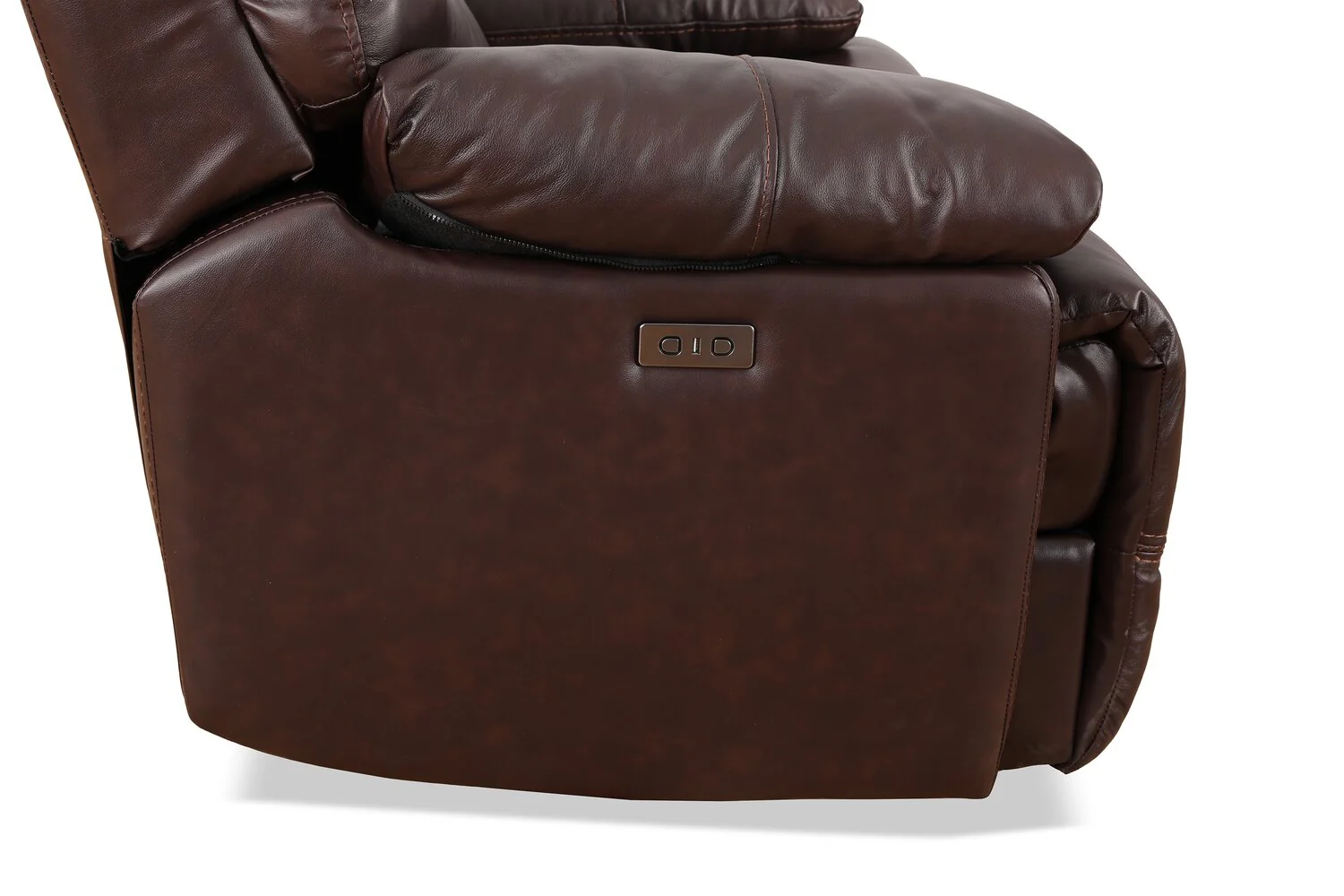 Darlington Genuine Leather Power Reclining Sofa - Brown - Image 5