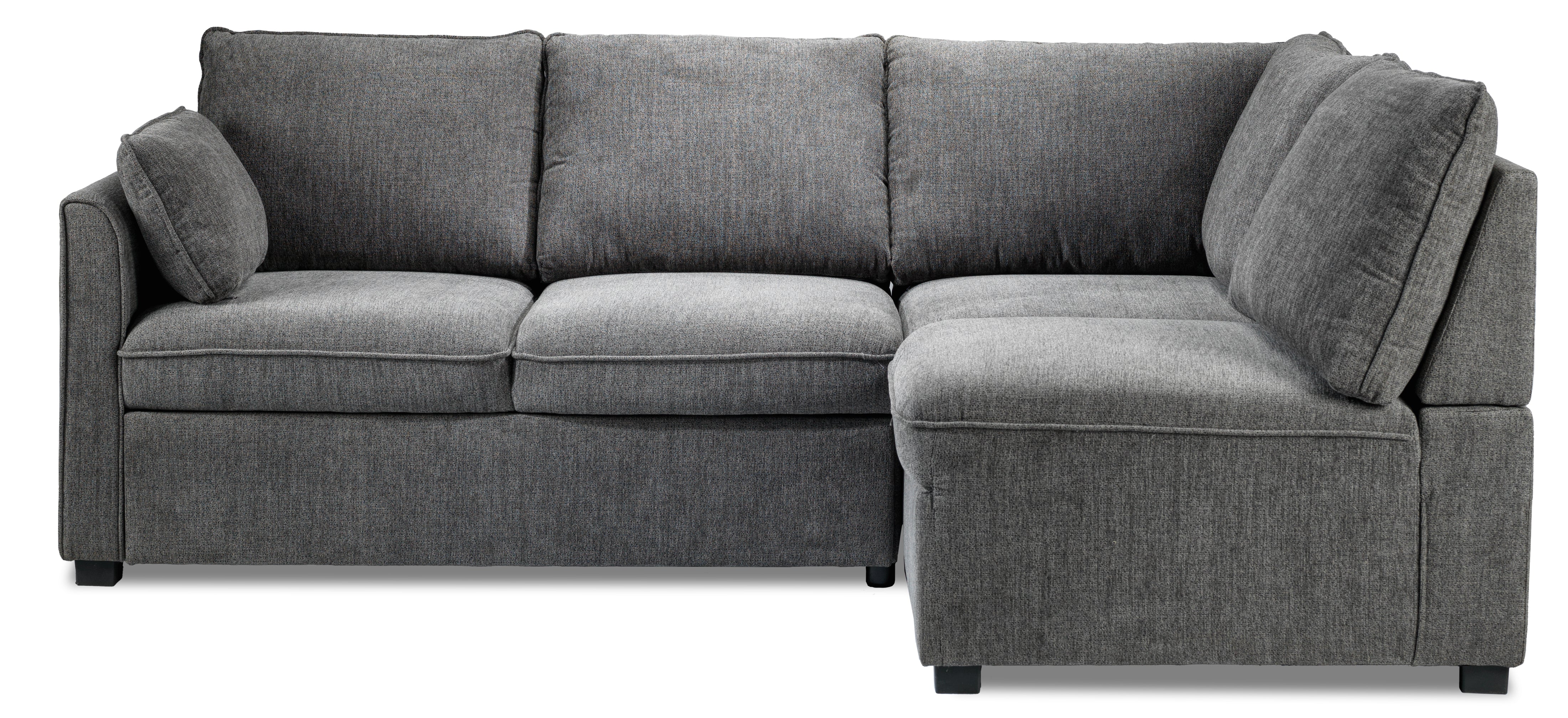 Delta Left-Facing Sectional Sleeper Sofa with Pop-Up Bed - Grey - Image 3