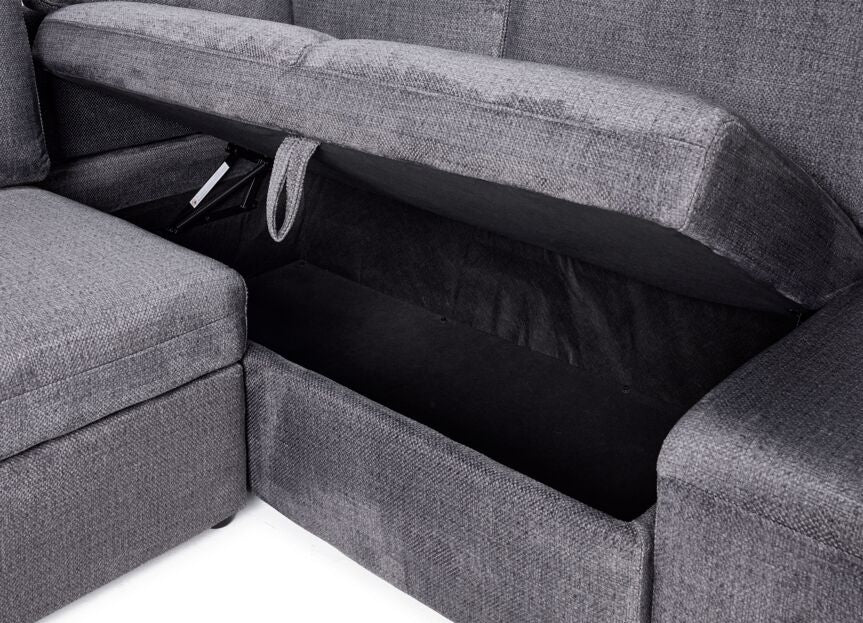 Doris Sectional with Left-Facing Pop-Up Bed - Grey - Image 4