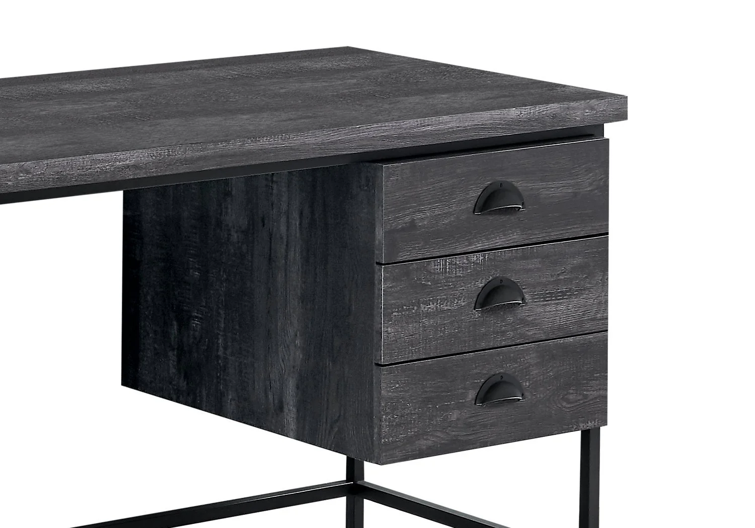 Dysart 55" Reclaimed Wood Look Desk - Black - Image 2