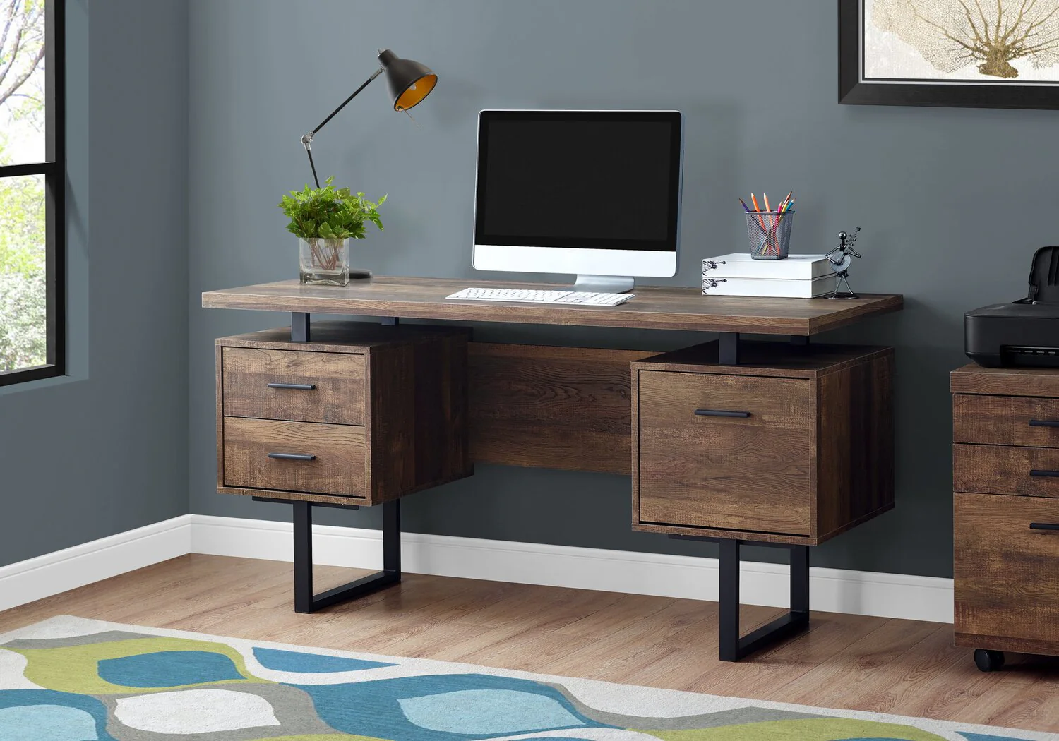 Elley Reversible Desk - Brown - Image 7