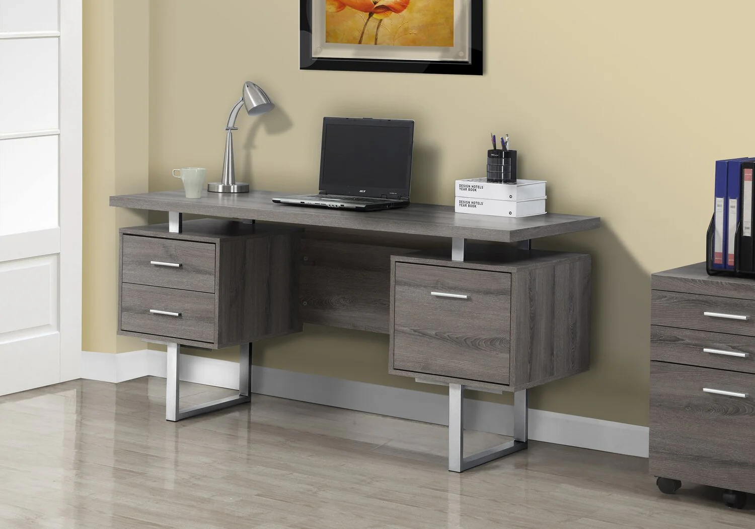 Elley Reversible Desk - Dark Grey - Image 3