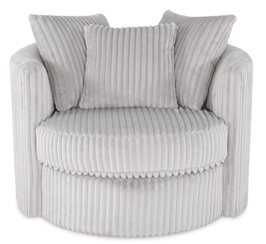 Ellis Chenille Swivel Cuddler Chair - Groove Mist - Image 2
