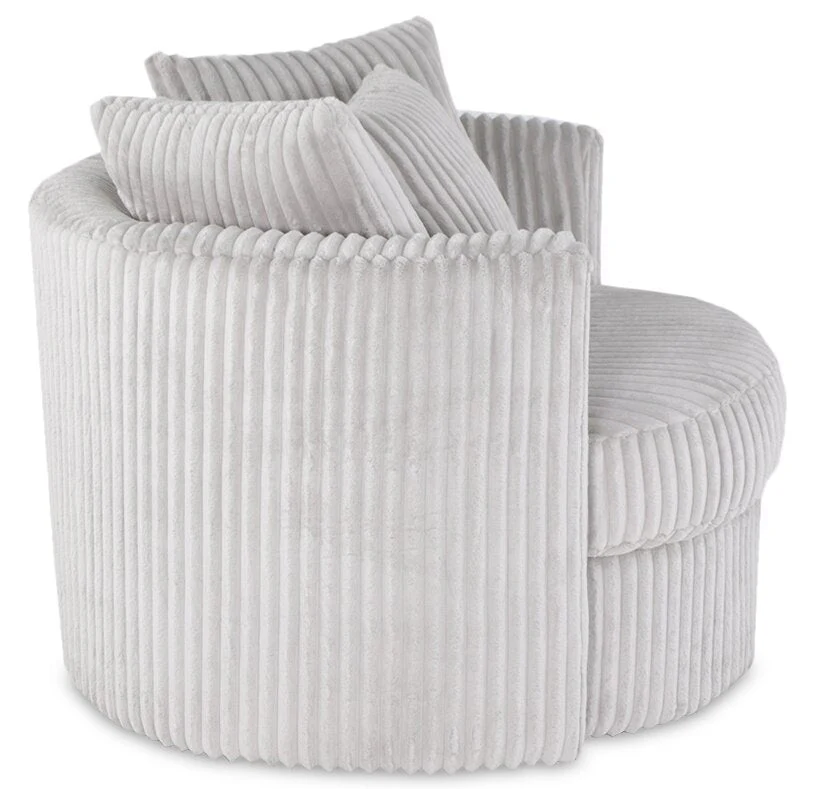 Ellis Chenille Swivel Cuddler Chair - Groove Mist - Image 3