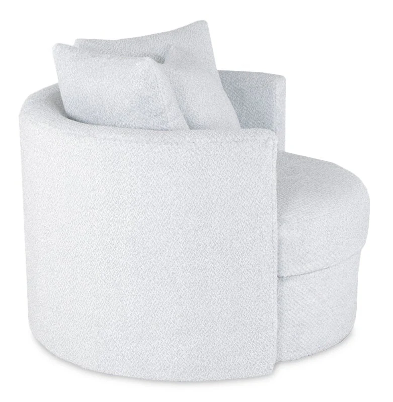 Ellis Chenille Swivel Cuddler Chair - Teddy Star - Image 3