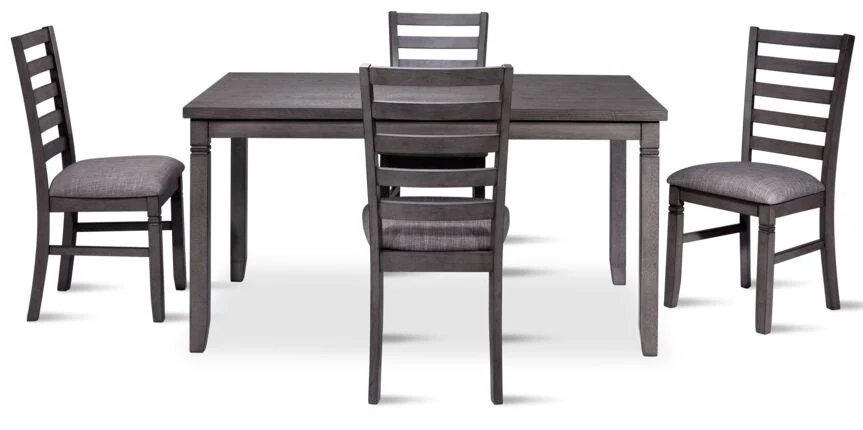 Enzo 5-Piece Dinette Set - Dark Grey - Image 2