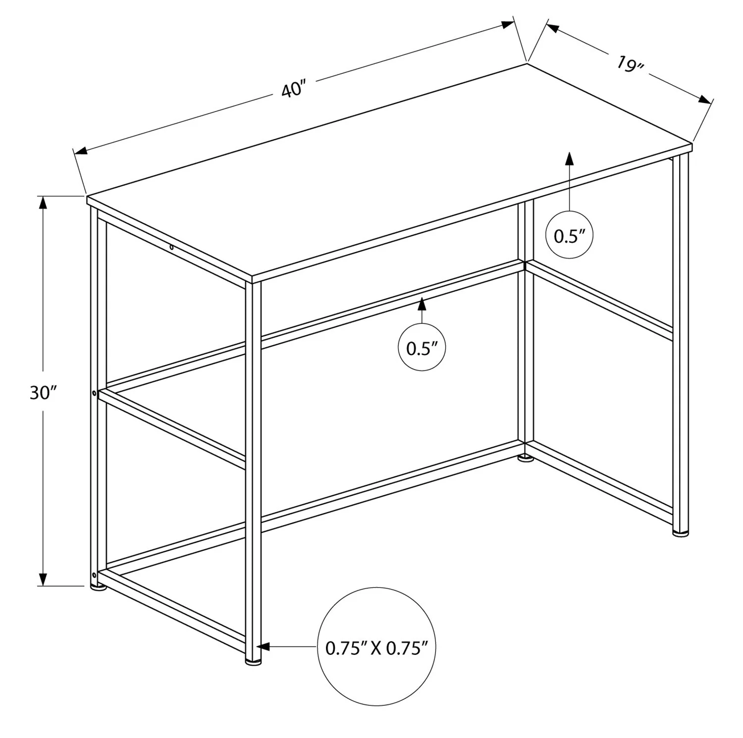 Fleming Desk - Grey - Image 4