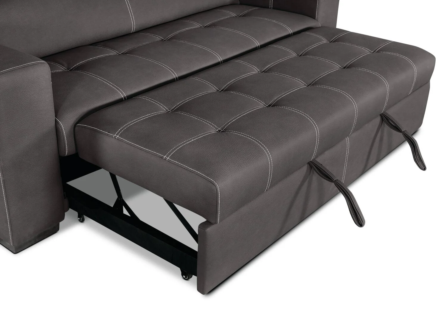 Foynes Faux Suede Sleeper Sofa - Cement - Image 5