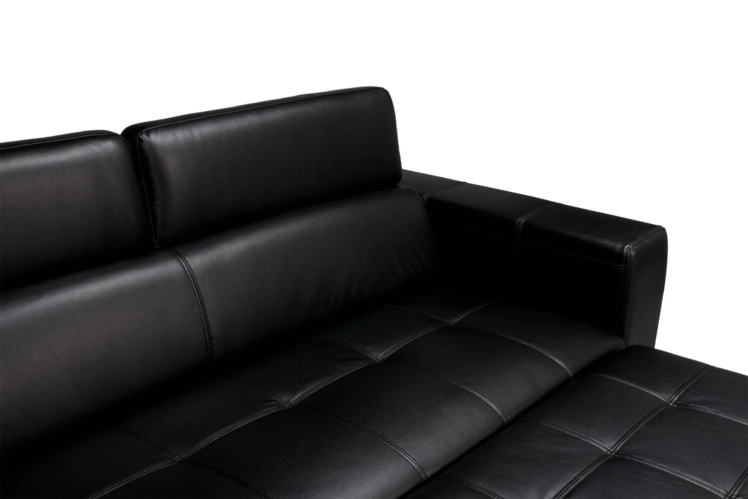 Foynes Leather-Look Fabric Sleeper Sofa - Black - Image 8