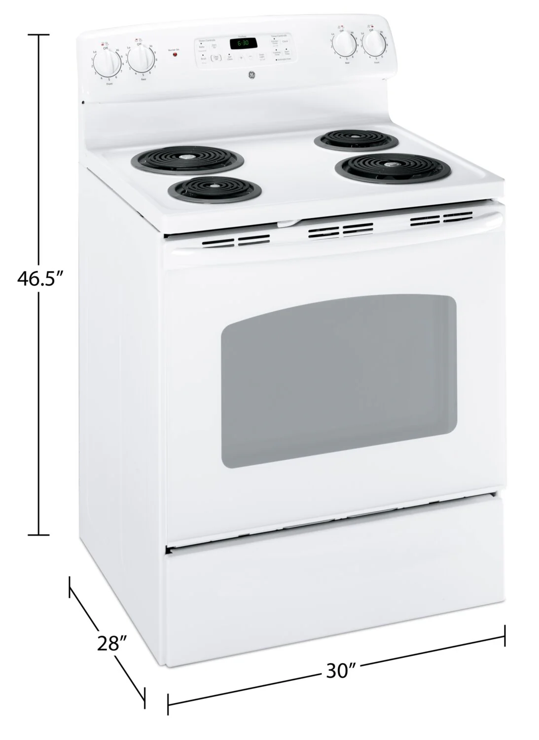 GE  5.0 Cu. Ft. Electric Freestanding Range - JCBP240DMWW - Image 3