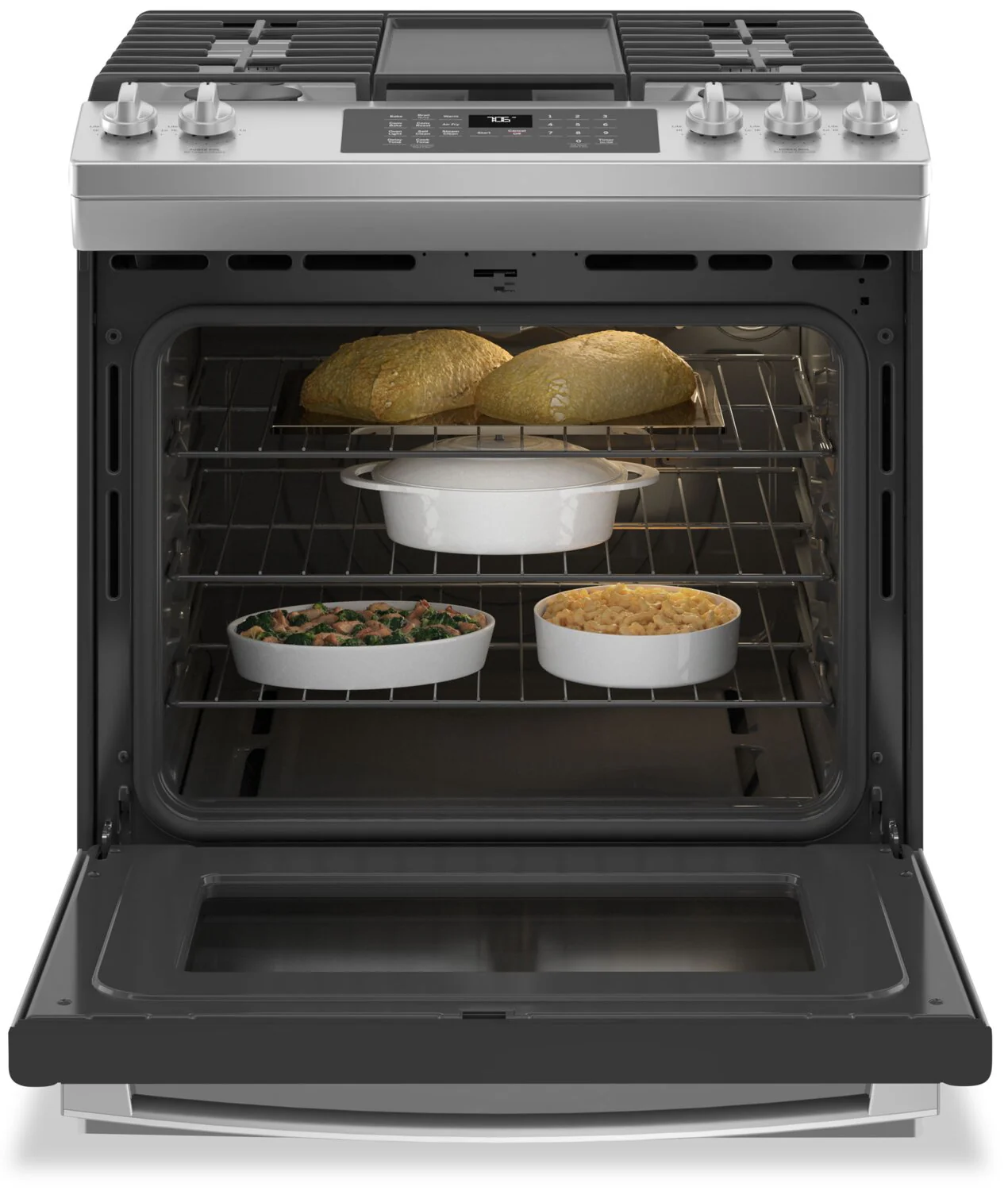 GE 5.6 Cu. Ft. Convection Gas Range with No-Preheat Air Fry - JCGS760SPSS - Image 3