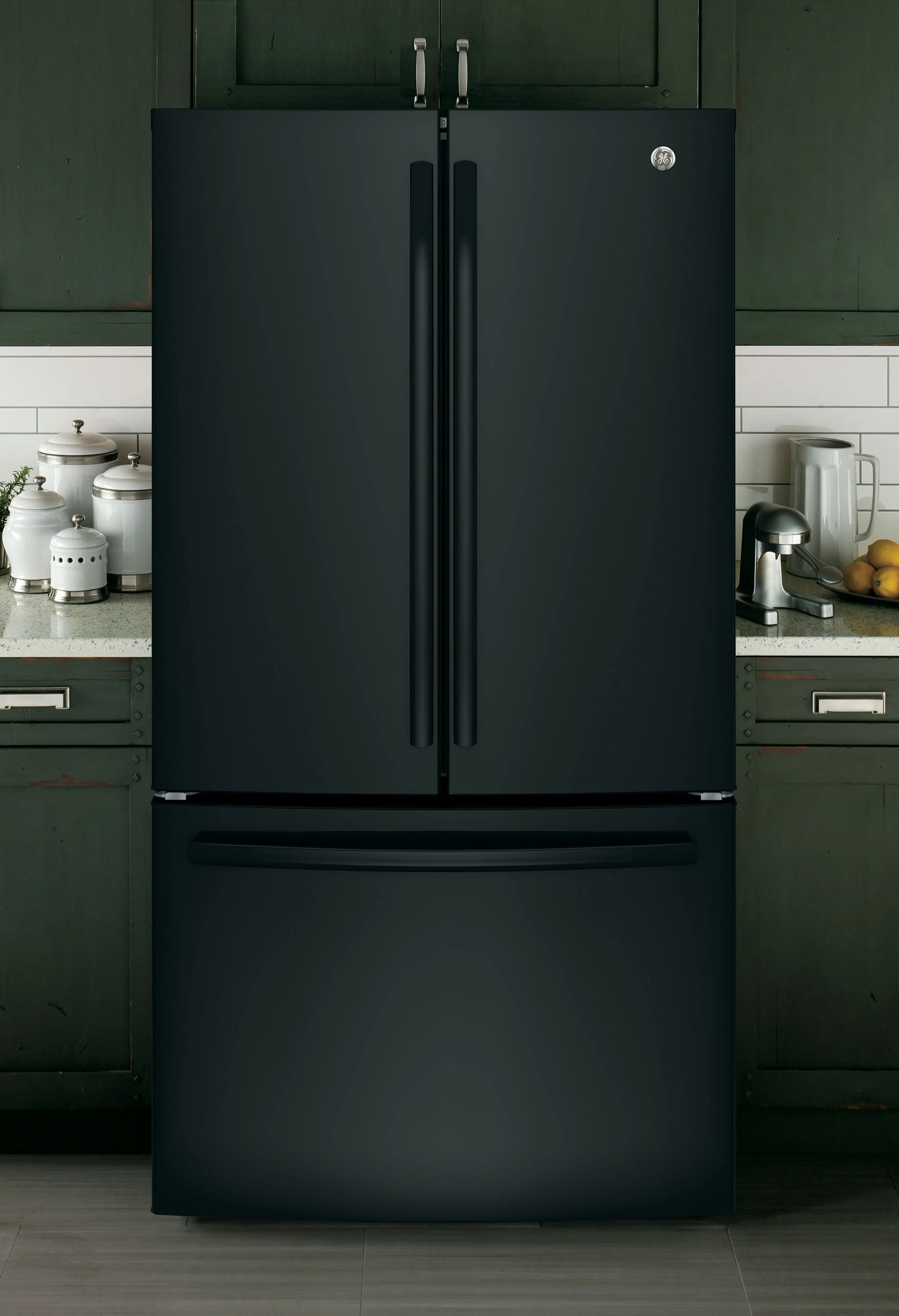 GE Black French Door Refrigerator (27 Cu. Ft.) - GNE27JGMBB - Image 2