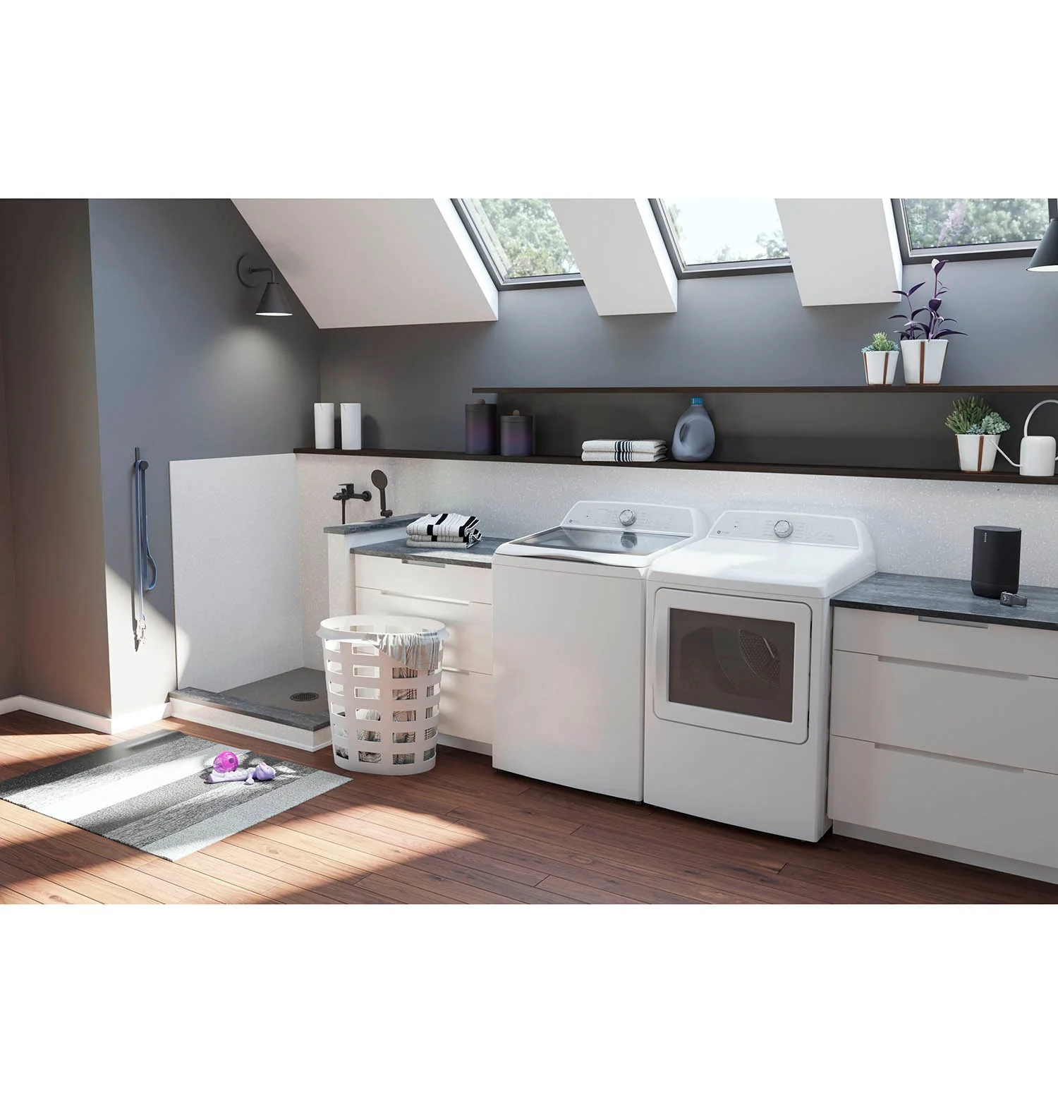 GE Profile White Top Load Washer (5.8 IEC cu. ft.) & GE Profile White Electric Dryer (7.4 cu. ft.) - PTW600BSRWS/PTD60EBMRWS - Image 2