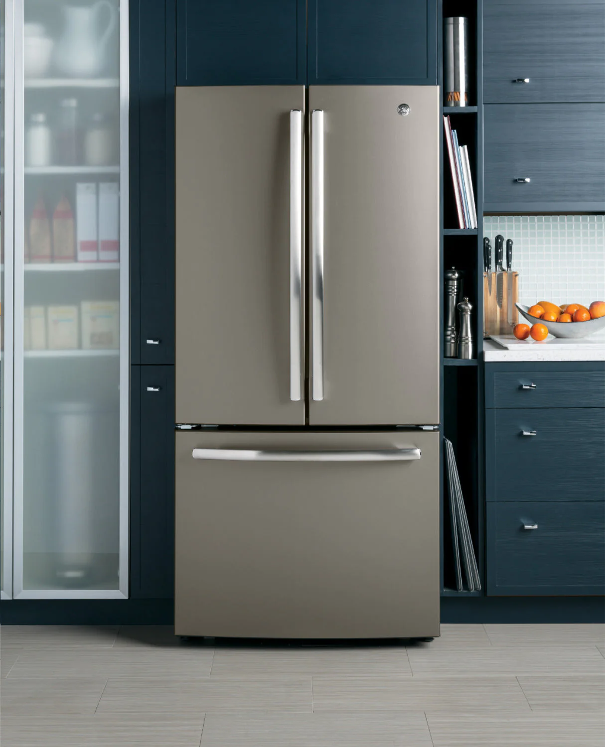 GE Slate Counter-Depth French Door Refrigerator (18.6 Cu. Ft.) - GWE19JMLES - Image 2