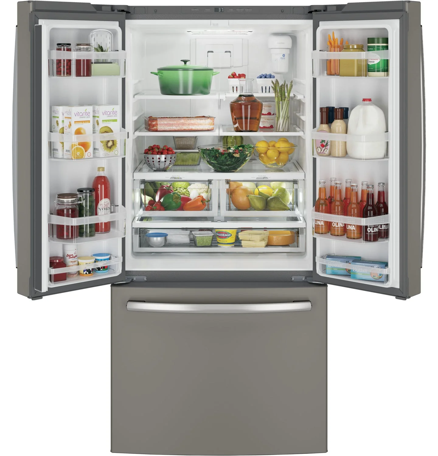 GE Slate Counter-Depth French Door Refrigerator (18.6 Cu. Ft.) - GWE19JMLES - Image 5