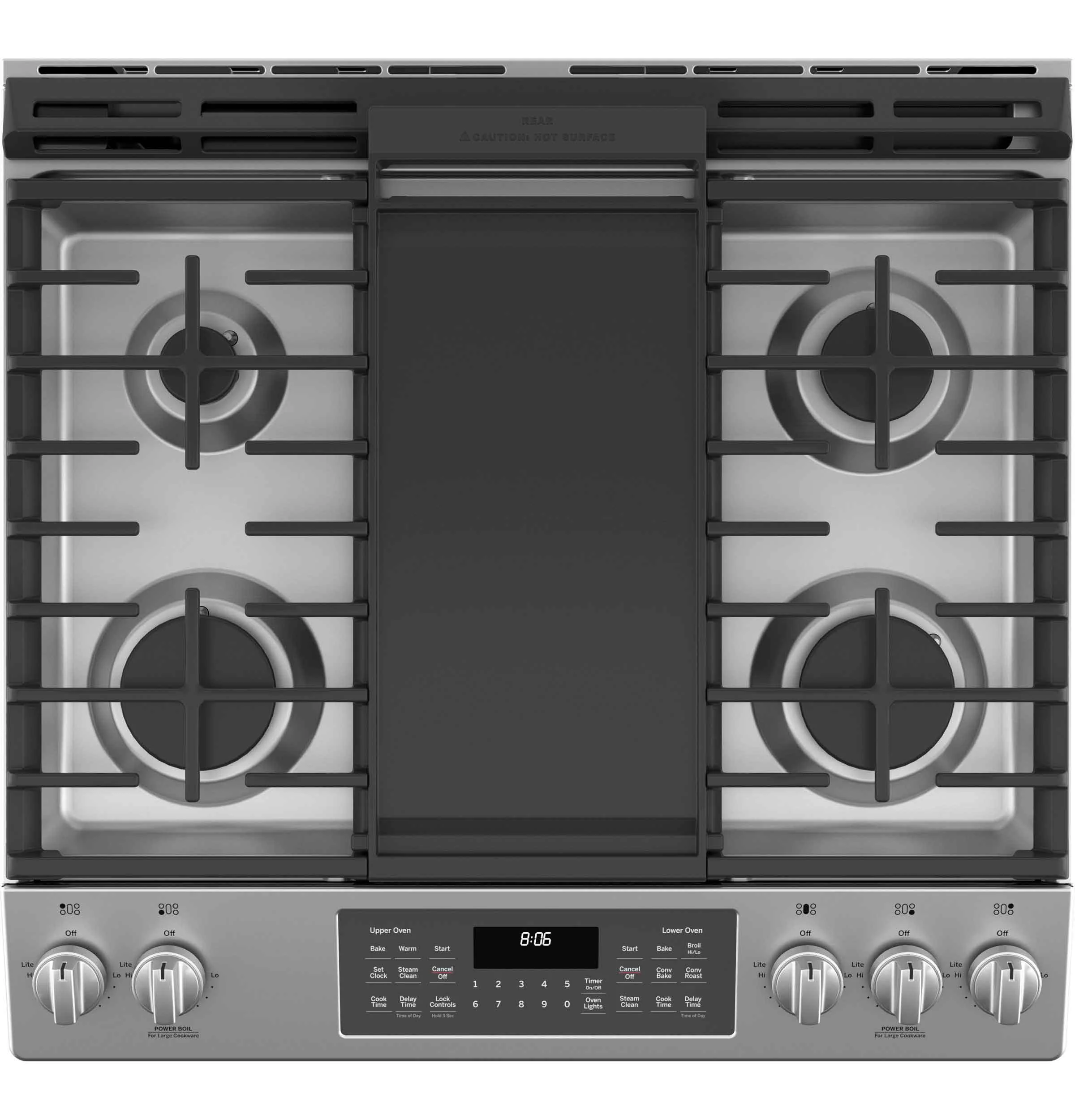 GE Stainless Steel 30" Slide-In Double-Oven Gas Range (6.7 Cu.Ft.) - JCGSS86SPSS - Image 4