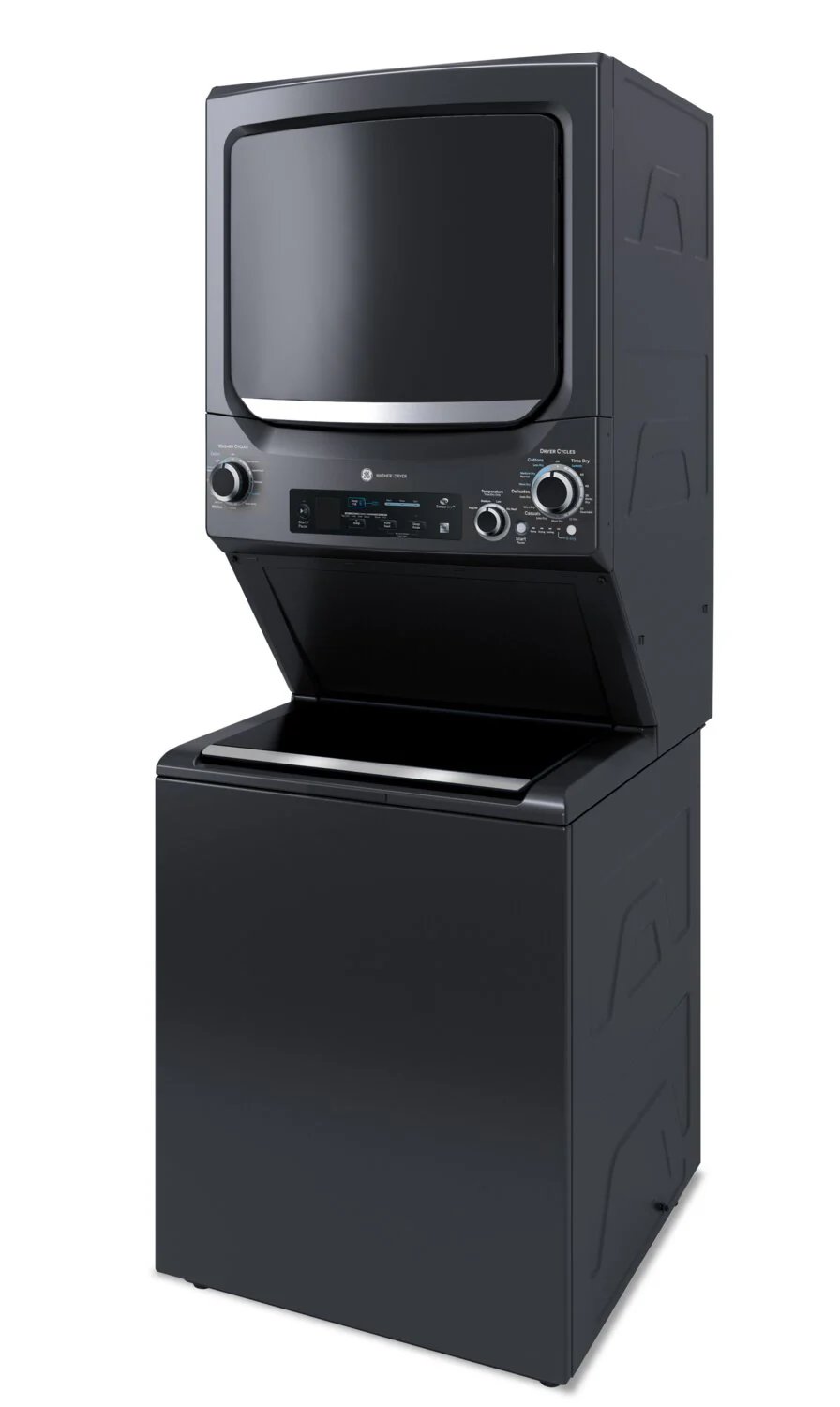 GE Unitized Spacemaker Washer and Electric Dryer Combination - GUD57EEMTDG - Image 2