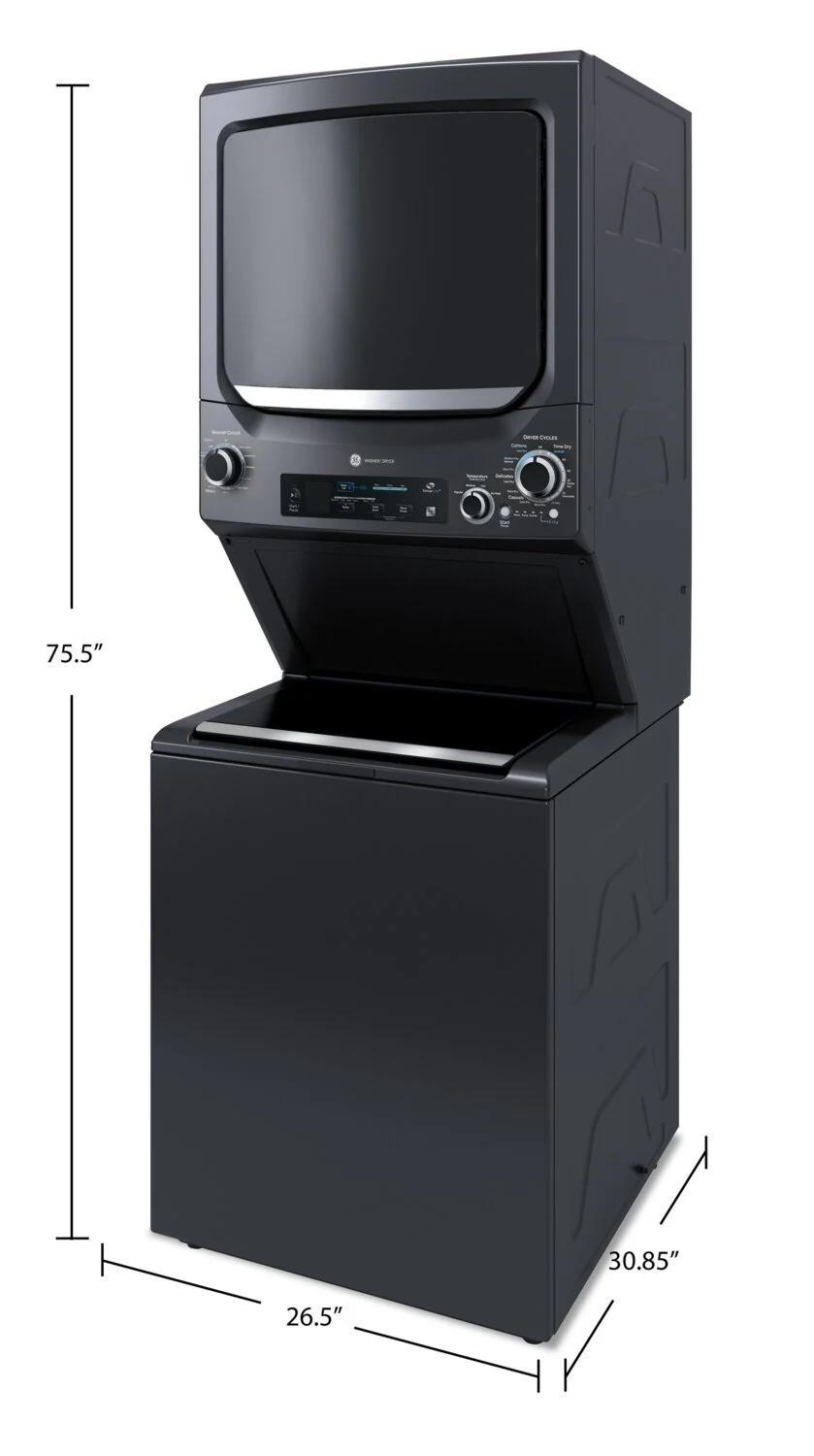 GE Unitized Spacemaker Washer and Electric Dryer Combination - GUD57EEMTDG - Image 4