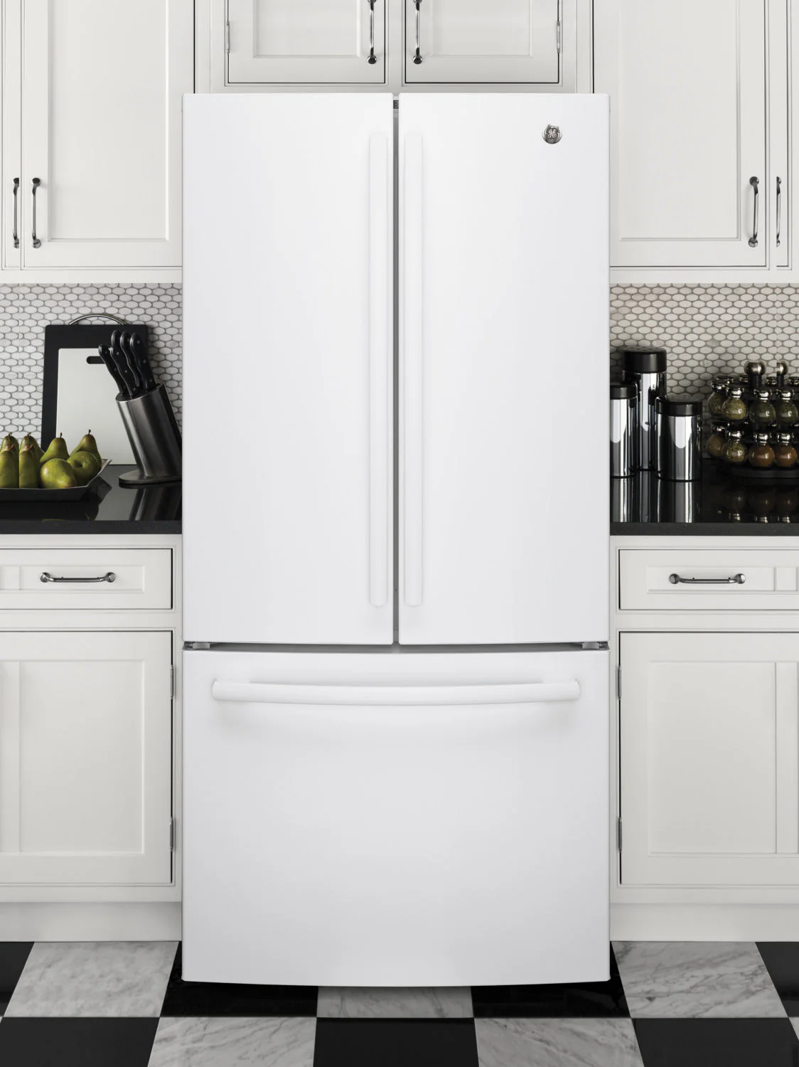 GE White Counter-Depth French Door Refrigerator (18.6 Cu. Ft.) - GWE19JGLWW - Image 2
