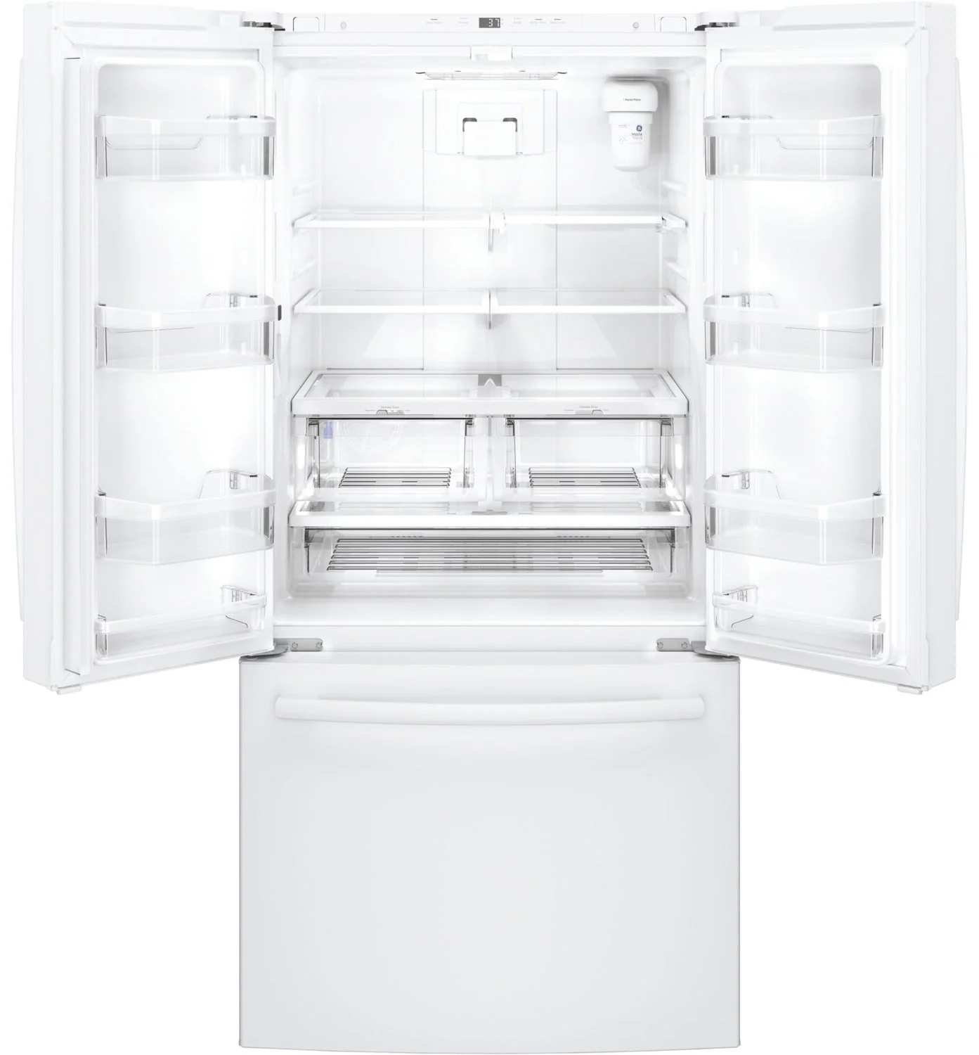 GE White Counter-Depth French Door Refrigerator (18.6 Cu. Ft.) - GWE19JGLWW - Image 4