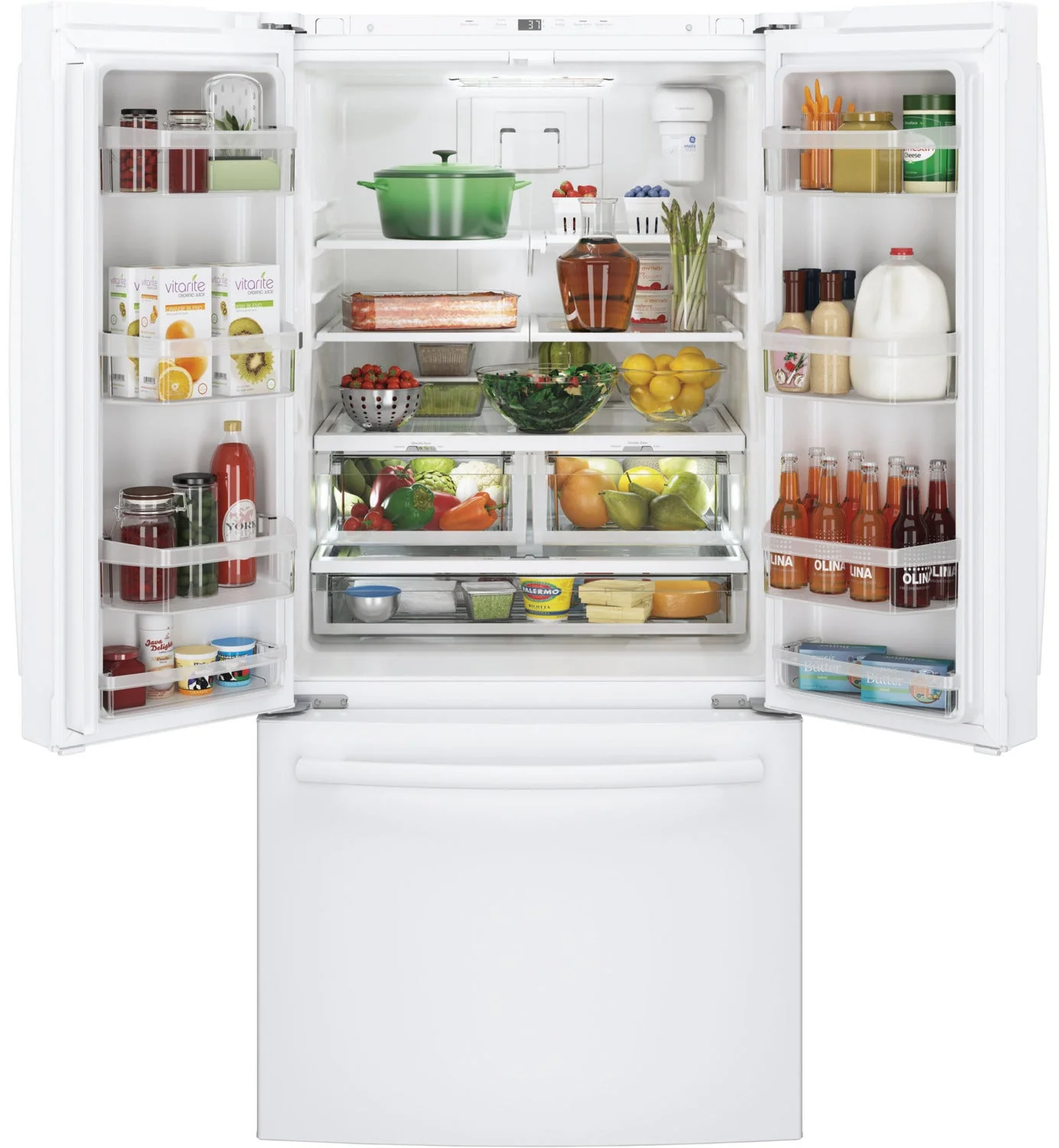 GE White Counter-Depth French Door Refrigerator (18.6 Cu. Ft.) - GWE19JGLWW - Image 5