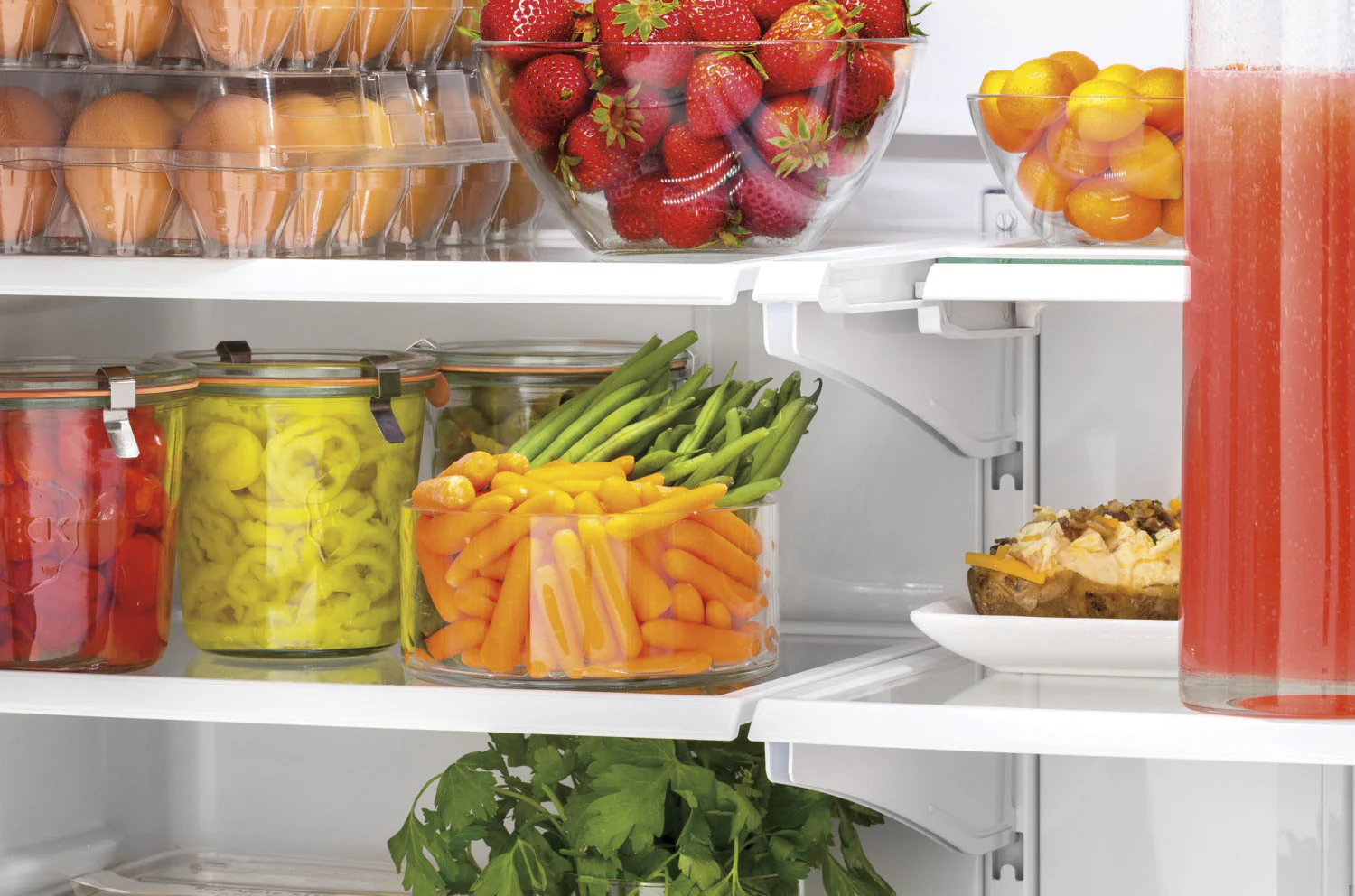 GE White Counter-Depth French Door Refrigerator (18.6 Cu. Ft.) - GWE19JGLWW - Image 9