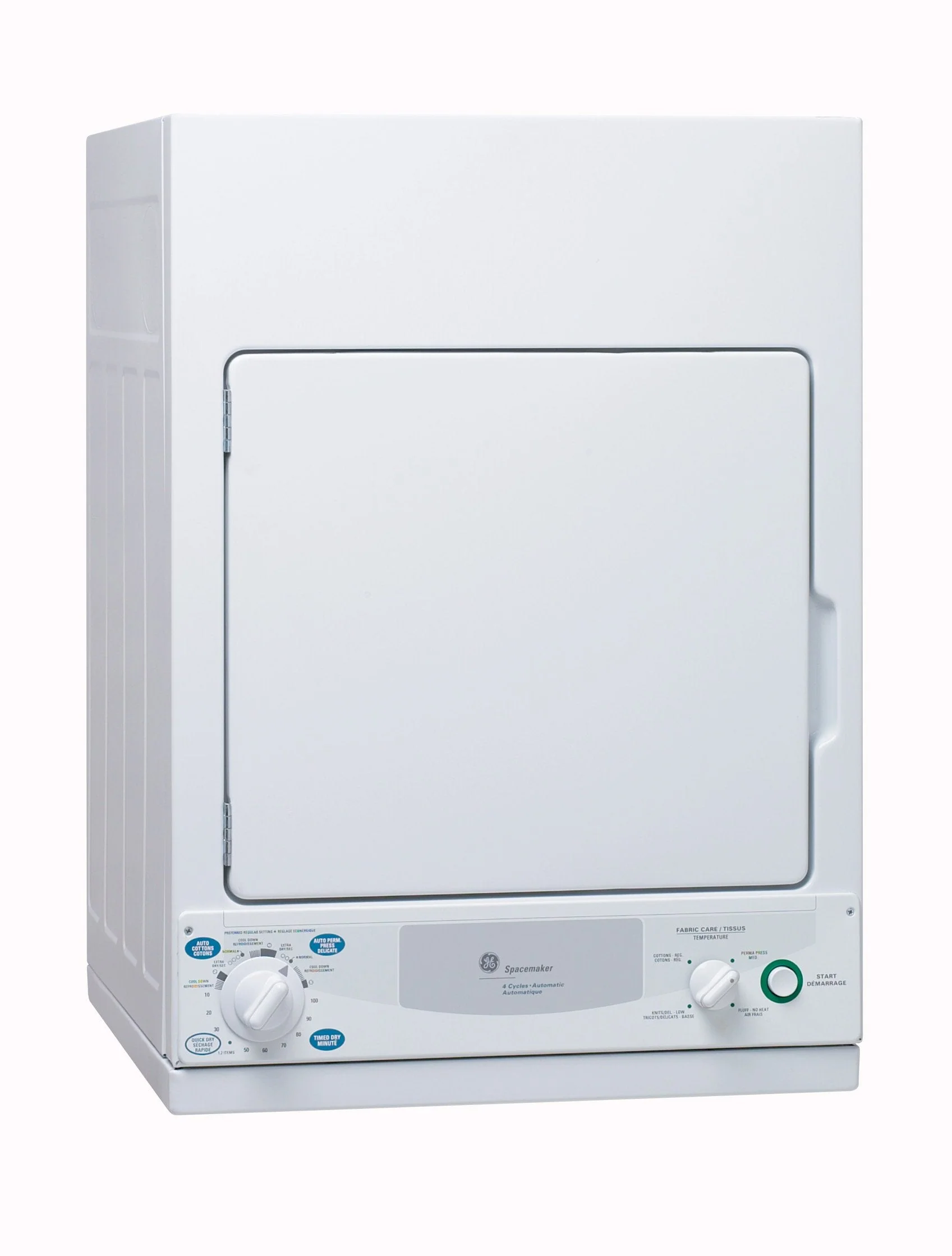 GE White Electric Dryer (3.6 Cu. Ft.) - PCKS443EBWW