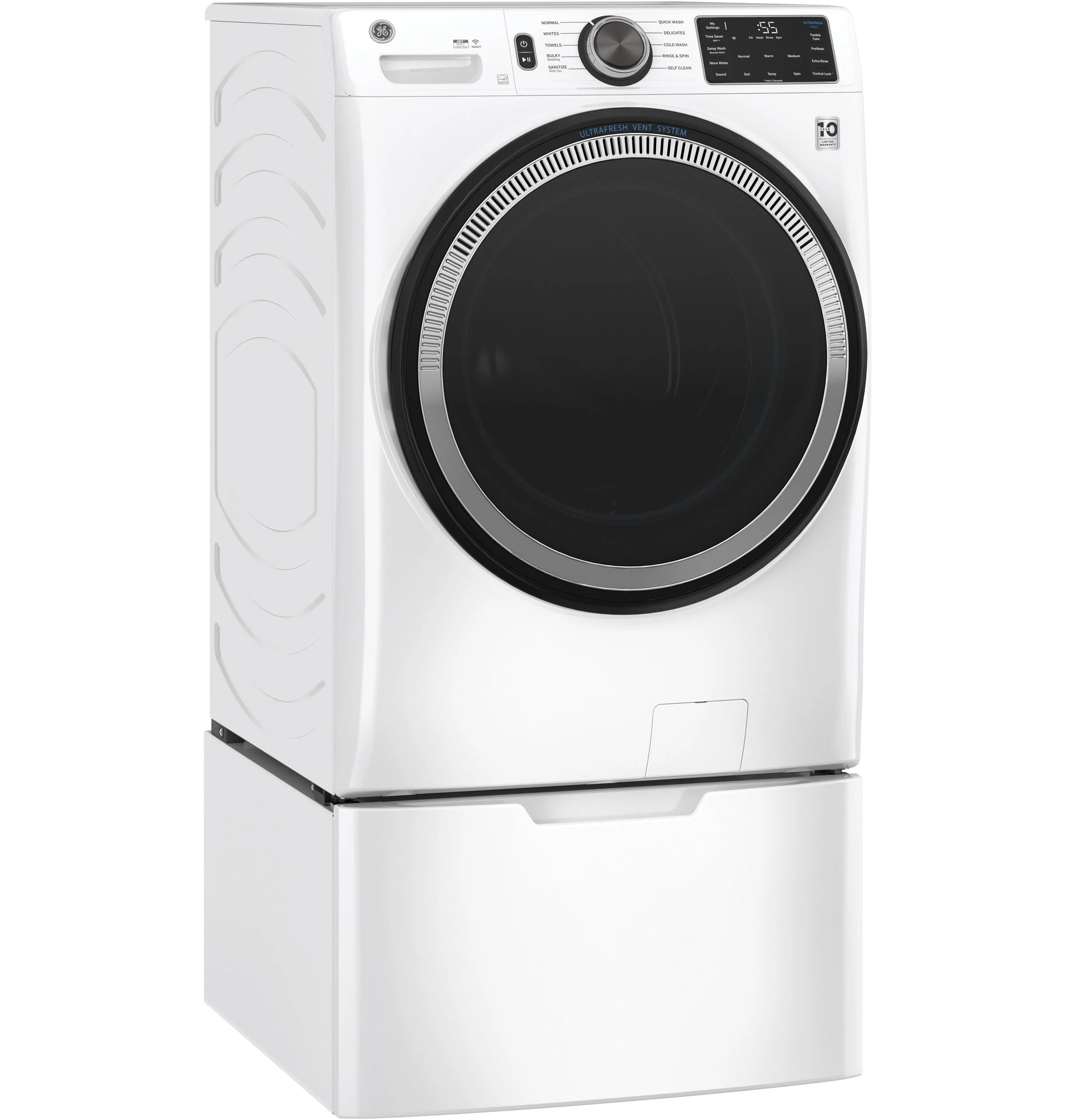 GE White Front Load Washer (5.5 Cu. Ft.) - GFW550SMNWW - Image 3