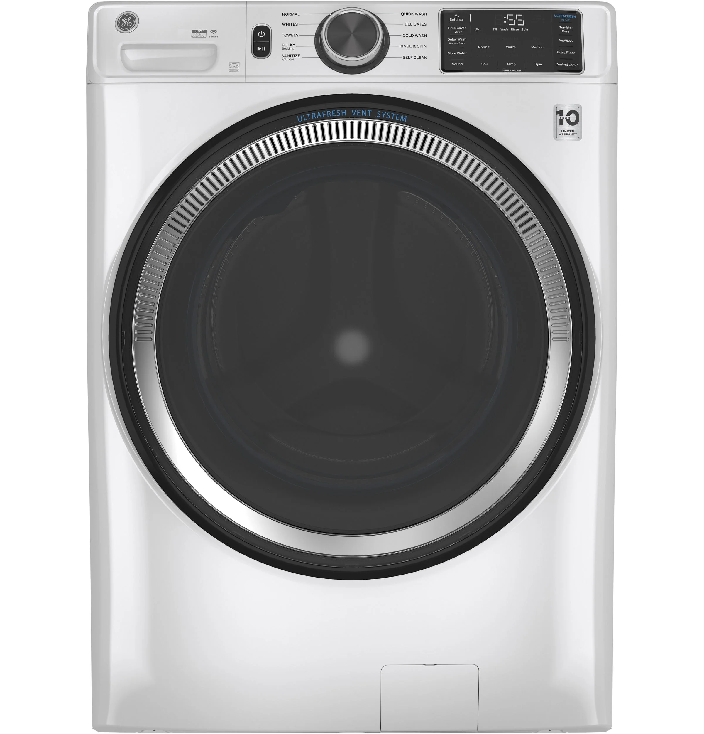 GE White Front Load Washer (5.5 Cu. Ft.) - GFW550SMNWW - Image 4