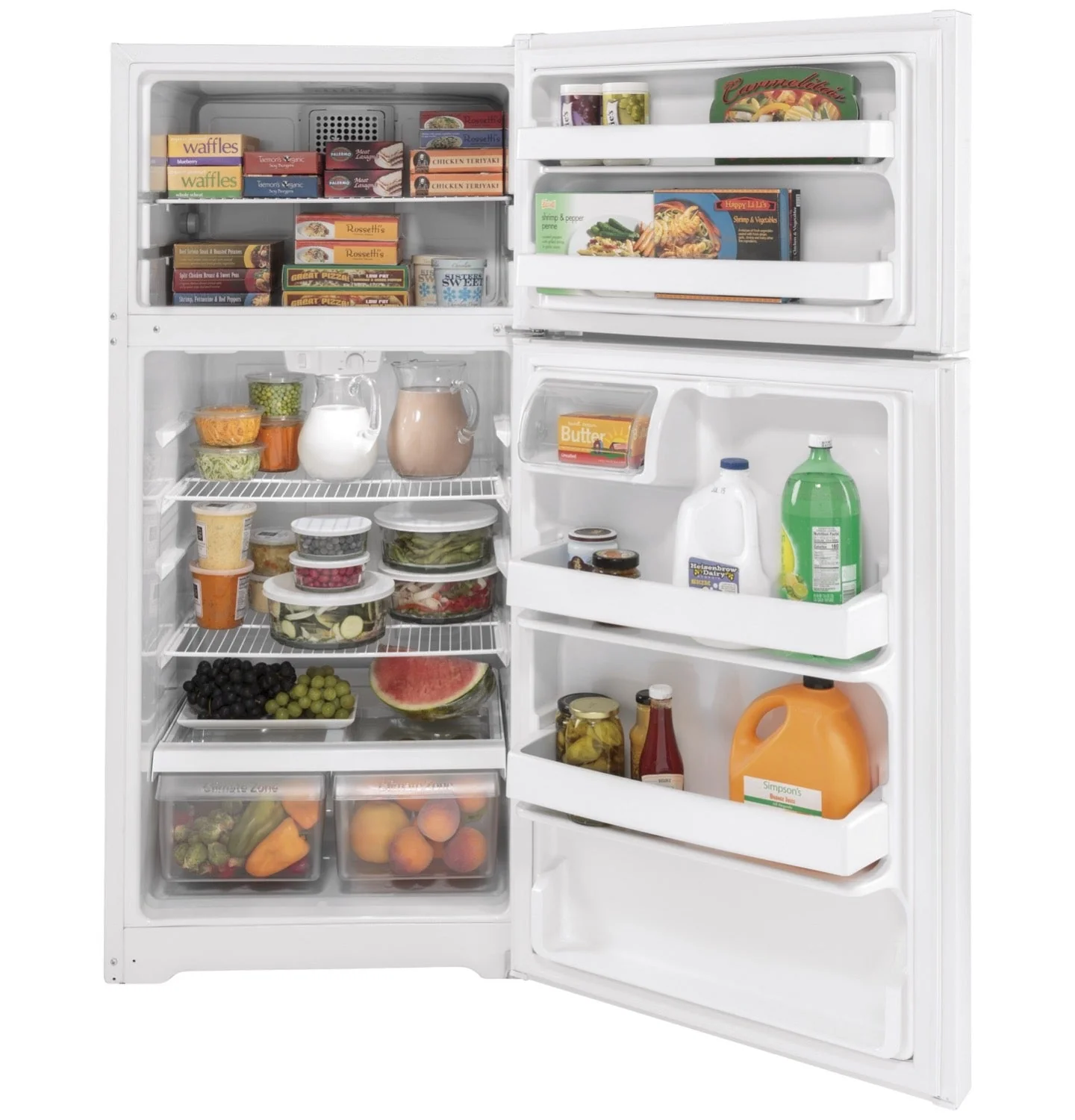 GE White Top Mount Refrigerator (15.6 Cu.Ft.) - GTE16DTNRWW - Image 3