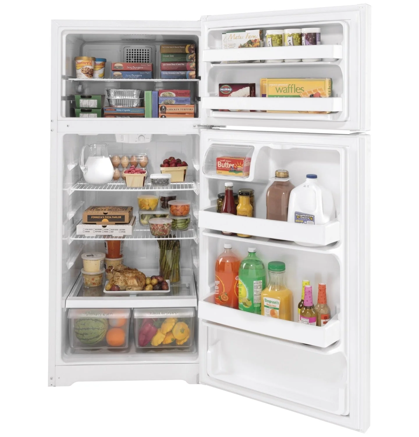 GE White Top Mount Refrigerator (16.6 Cu.Ft.) - GTE17DTNRWW - Image 2