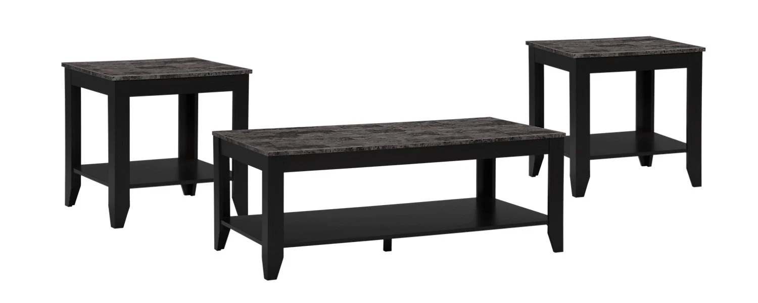 Hadleigh 3-Piece Coffee and Two End Tables Package - Black