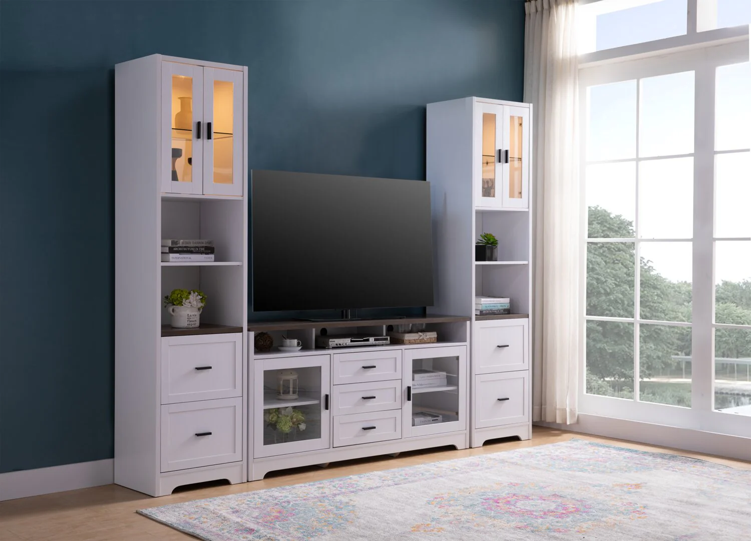 Hallett 3-Piece Entertainment Centre with 60" TV Opening - White - Image 11