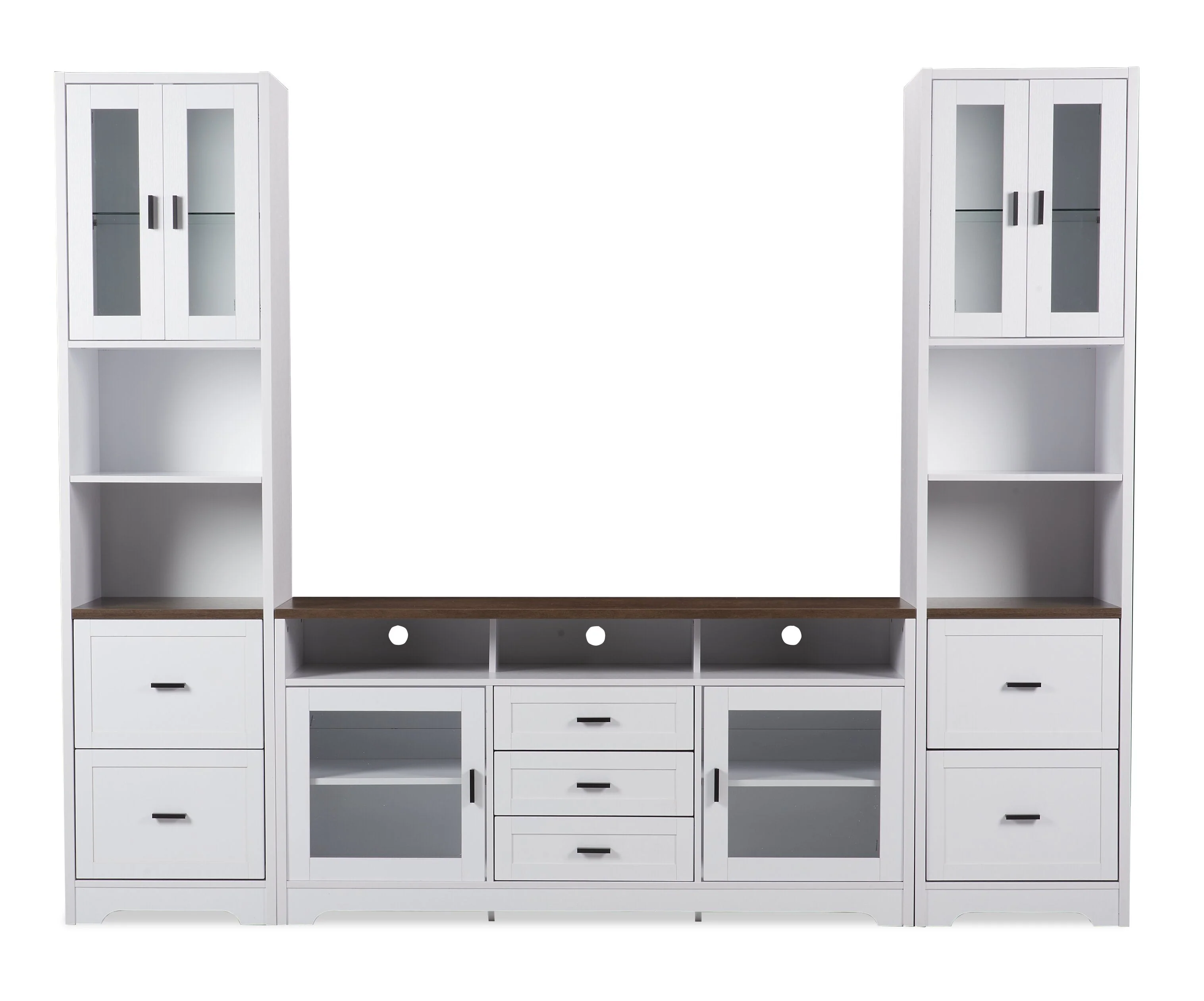 Hallett 3-Piece Entertainment Centre with 60" TV Opening - White - Image 3