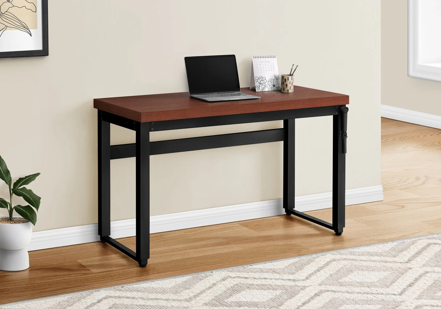 Hayes Height-Adjustable Desk - Cherry - Image 7