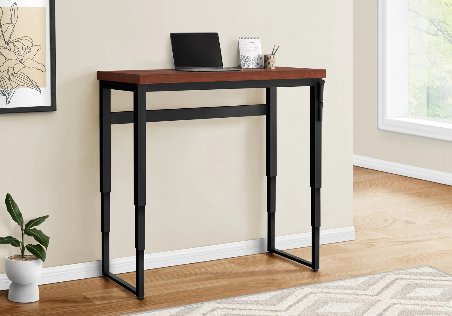 Hayes Height-Adjustable Desk - Cherry - Image 8
